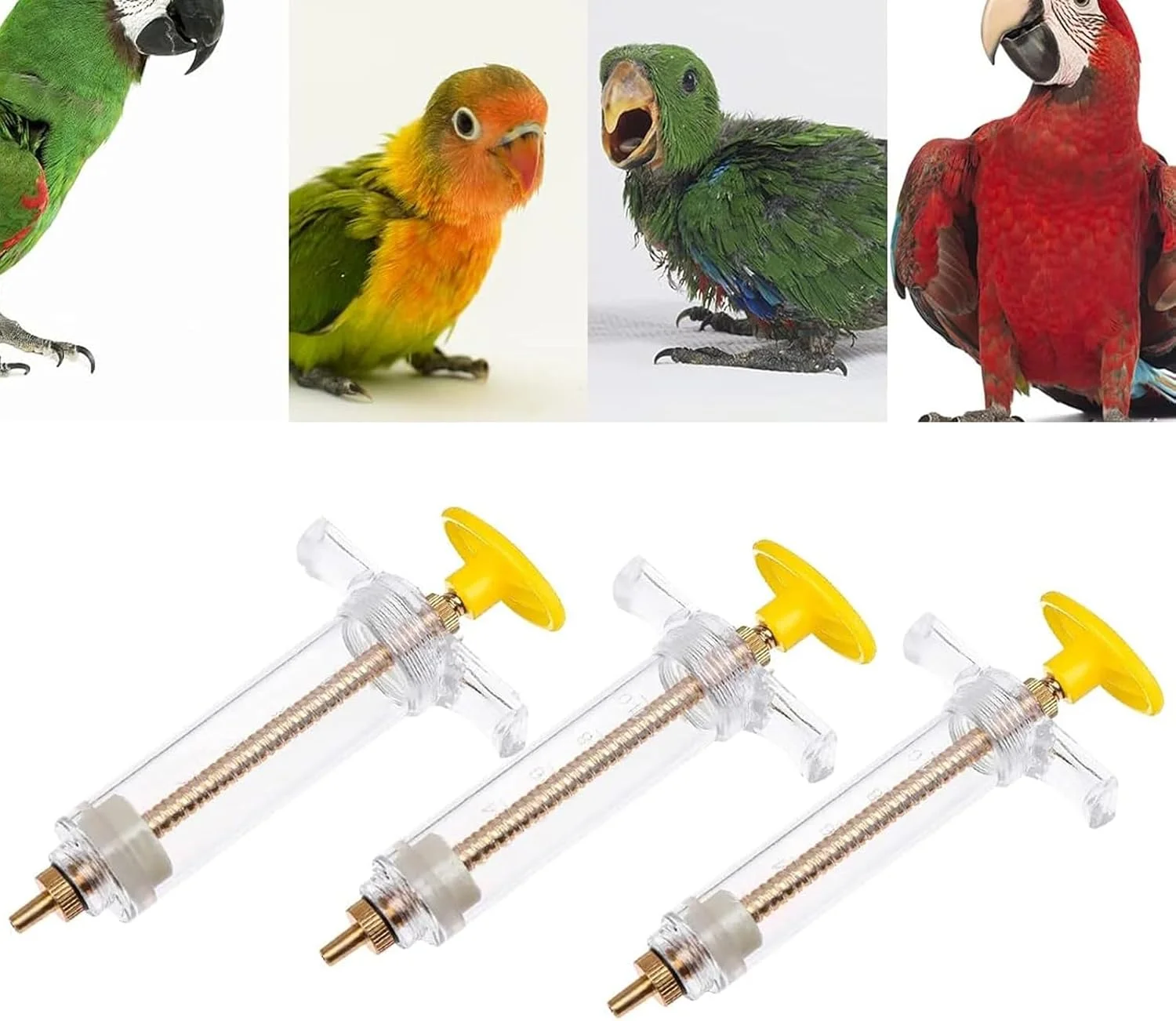 سرنگ تغذیه دستی پرندگان نوزاد سارینی 3 عددی، لوله های تغذیه، 3 عدد قاشق تغذیه، 6 عدد لوله گاواژ خمیده، برای تغذیه شیر و داروی طوطی پرنده نوزاد حیوان خانگی (20 میلی لیتر، 10 میلی لیتر، 50 میلی لیتر)