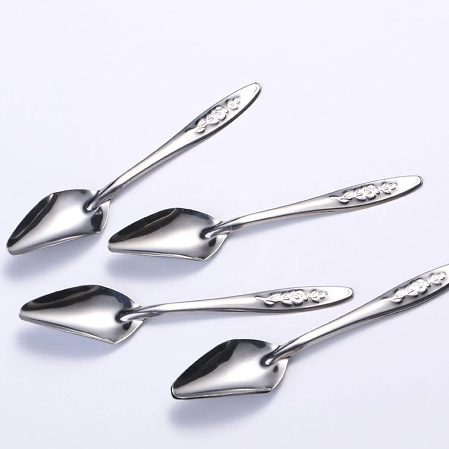 کیان ژنگ هوا 10 عدد قاشق غذاخوری استیل ضد زنگ برای تغذیه پرندگان، ابزار تغذیه دستی برای ماکائو، طوطی، مرغ عشق و پاراکیت