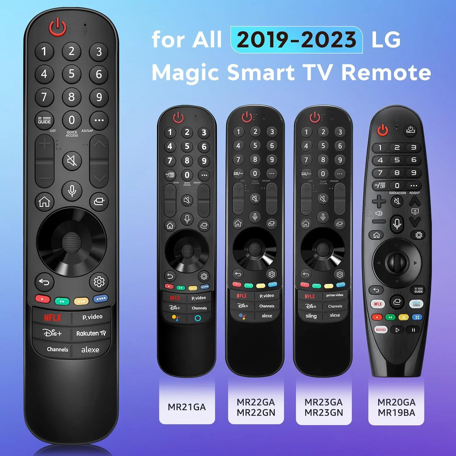 ریموت کنترل جادویی برای تلویزیون های هوشمند ال جی - ریموت کنترل جایگزین برای تلویزیون های هوشمند 4K 8K UHD OLED QNED NanoCell ال جی مدل 2019-2025 - با عملکرد اشاره گر و صدا