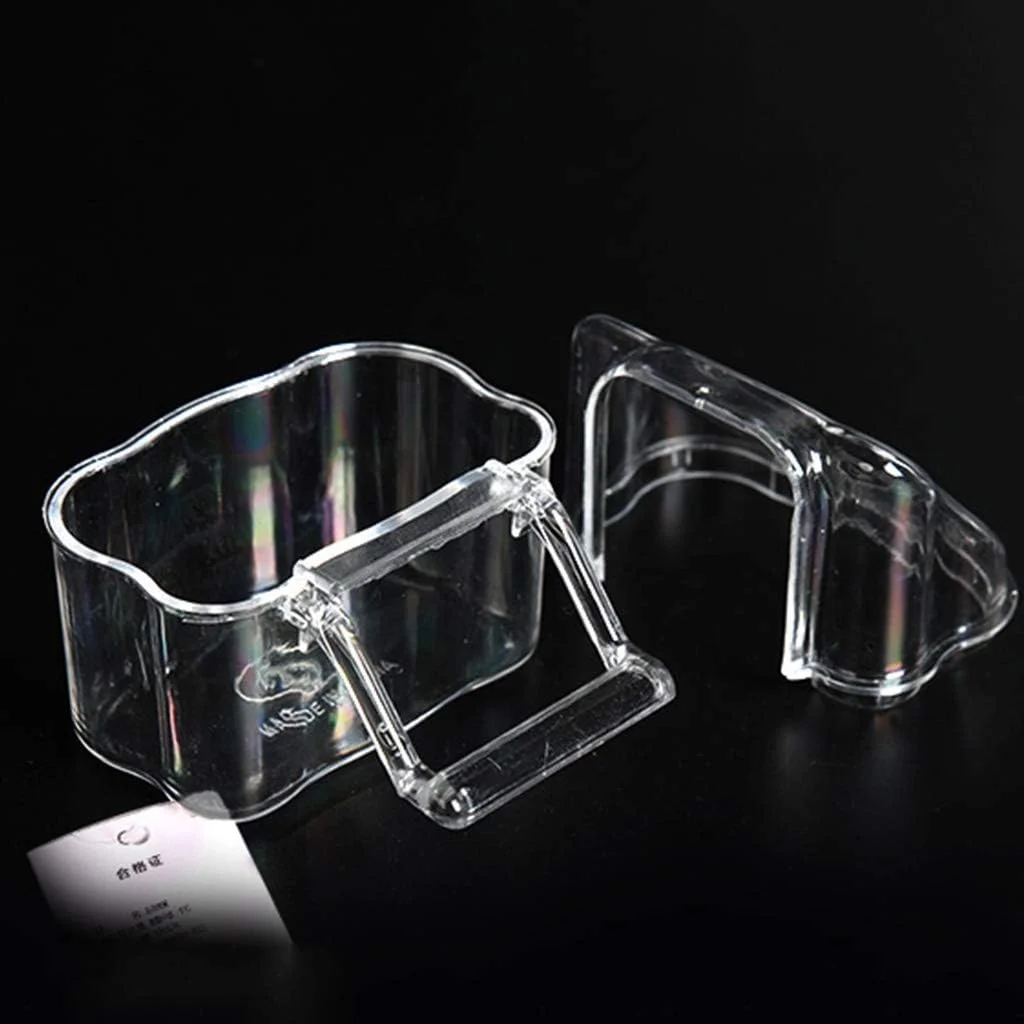 ظرف غذای پرنده QIANZHENGHUA با میله نشیمن، پخش کننده غذای طوطی برای قفس، ضد پاشش، جعبه شفاف جداشدنی، لوازم جانبی قفس