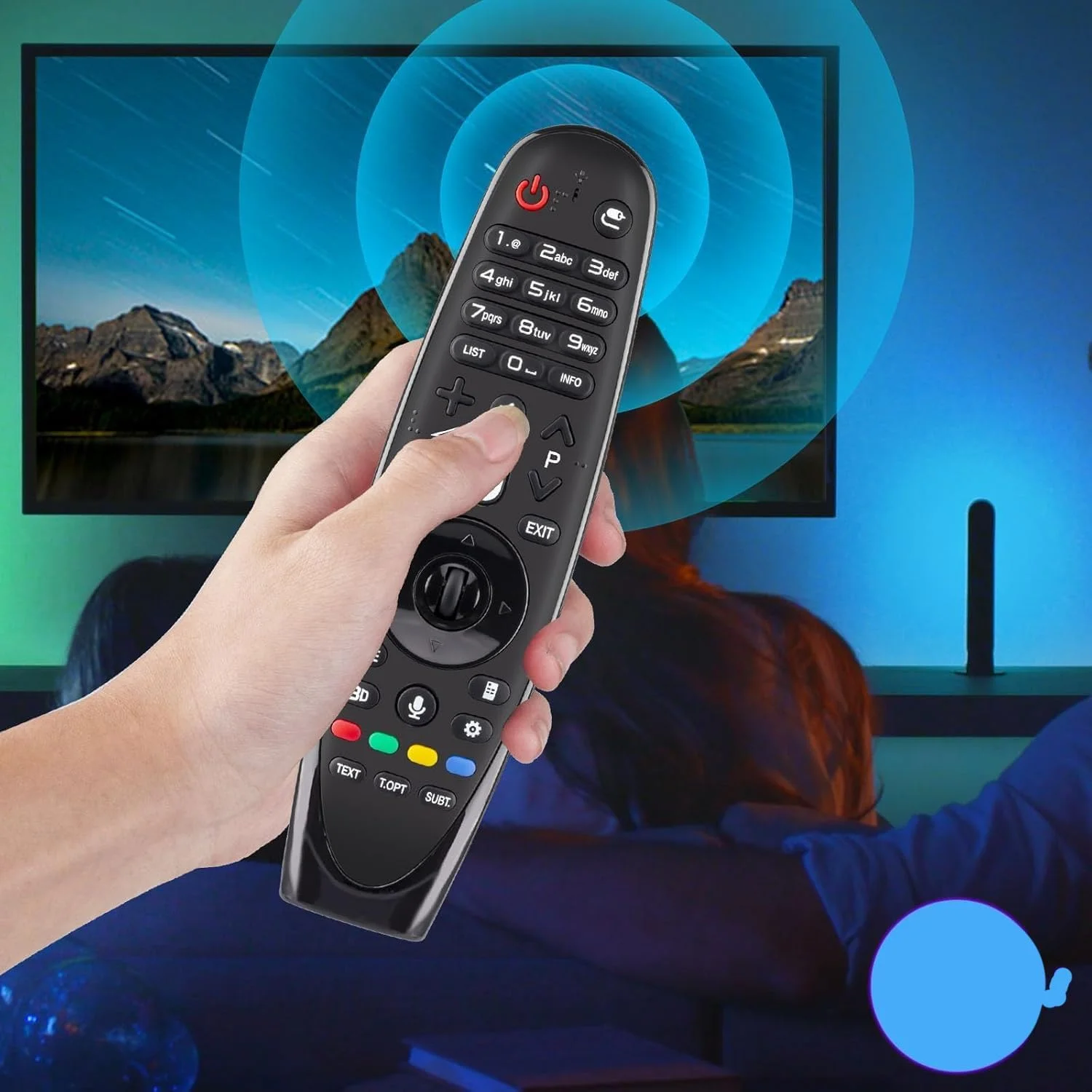 ریموت کنترل جادویی جایگزین، ریموت کنترل تلویزیون جهانی با کنترل صوتی، مشکی