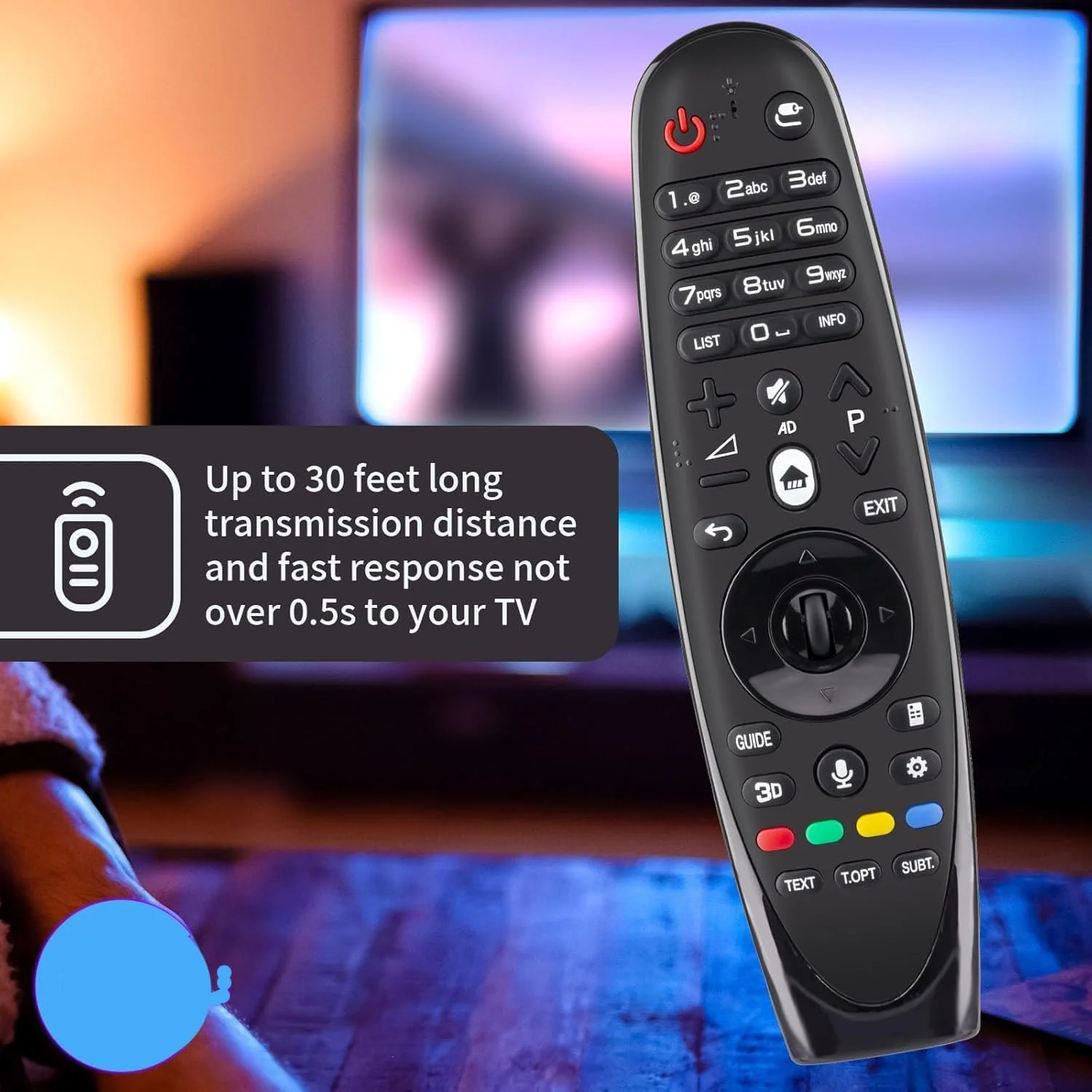 ریموت کنترل جادویی جایگزین، ریموت کنترل تلویزیون جهانی با کنترل صوتی، مشکی