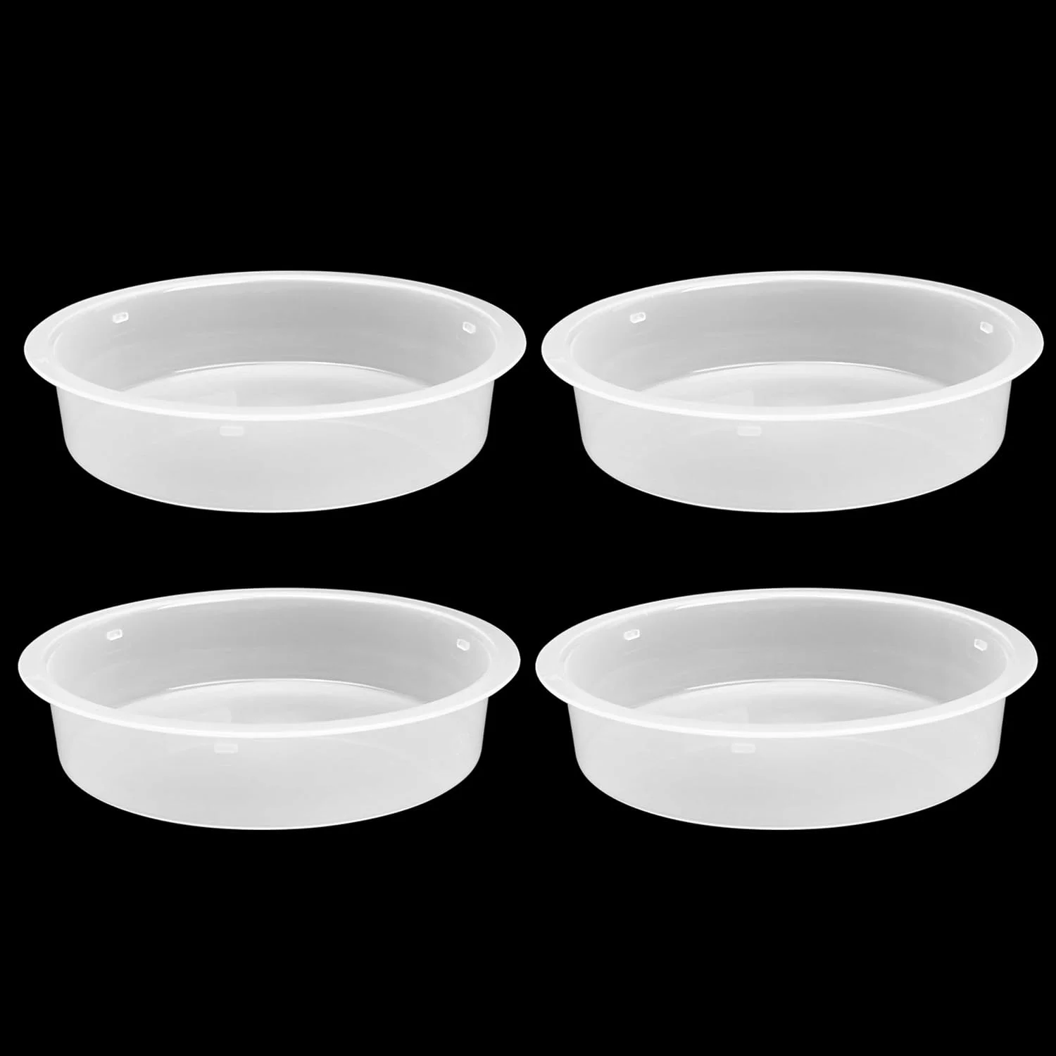 سینی دانه پرنده 4 عددی، 18x4 سانتی متر لوازم جانبی پلاستیکی ایستگاه تغذیه حمام پرنده (سفید)