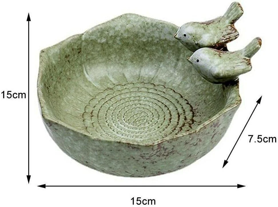 ظرف غذای پرنده سرامیکی ممتاز YNTT با ظرف آب داخلی - ظرف غذای و حمام پرنده ایده آل برای جذب پرندگان به باغ شما