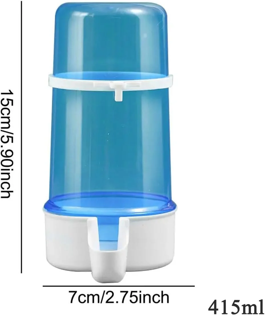 2 عدد فیدر پلاستیکی پرنده، فیدرهای آب طوطی - گیره آب پلاستیکی پرنده برای لوازم جانبی قفس پرنده با طراحی ظرفیت بزرگ
