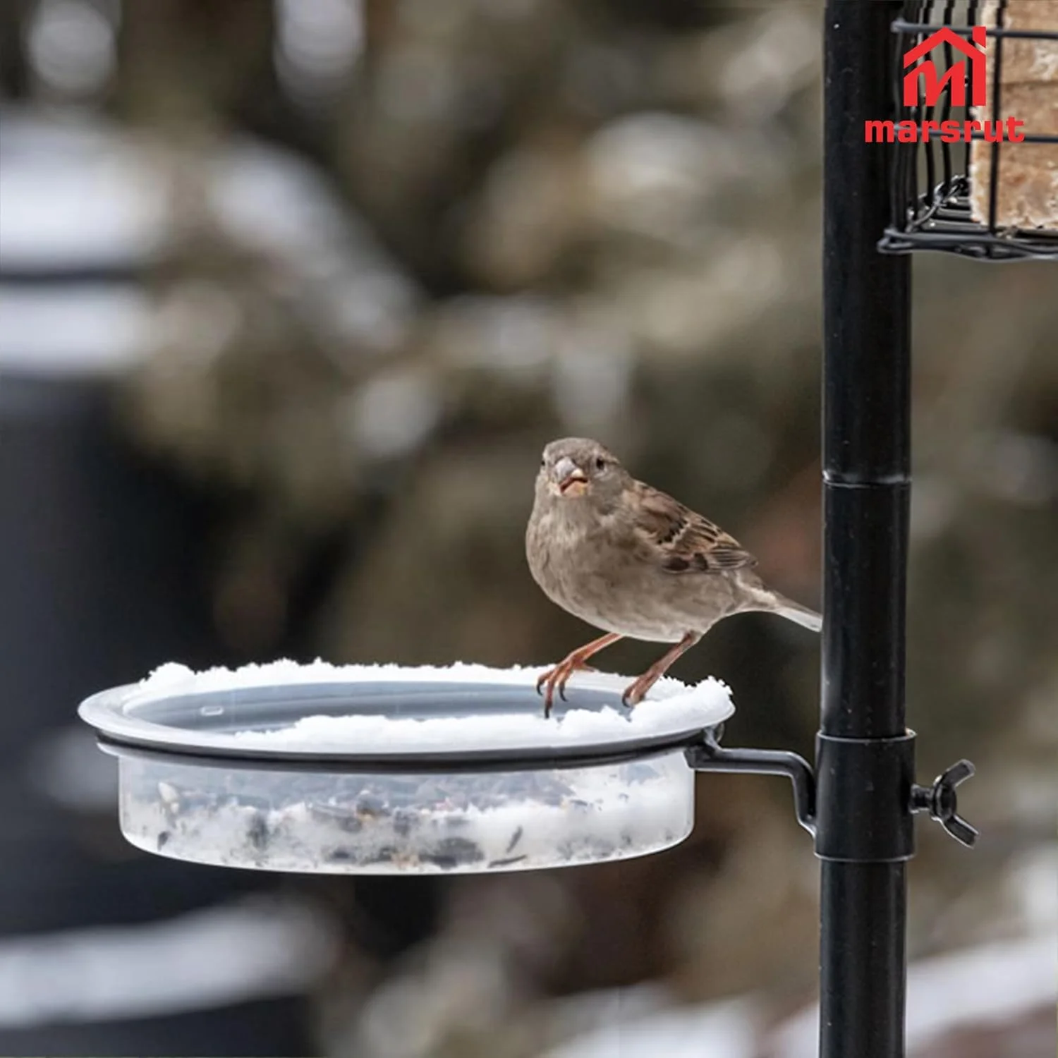 سینی دانه پرنده 4 عددی، 18x4 سانتی متر لوازم جانبی پلاستیکی ایستگاه تغذیه حمام پرنده (سفید)