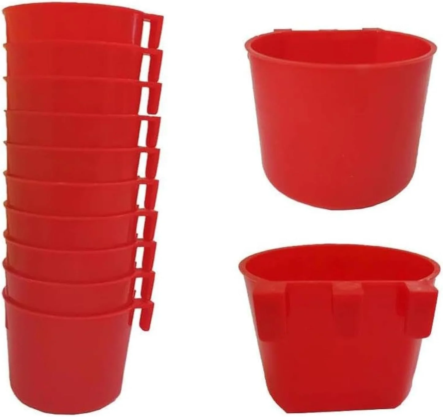 پاپوریچ بسته 10 عددی فنجان تغذیه قفس پرنده، کاسه دانه مرغ، ظروف غذای آویز طوطی، فیدر و آبخوری، فنجان لانه برای کبوتر، بلدرچین، مرغ عشق، خرگوش، طیور