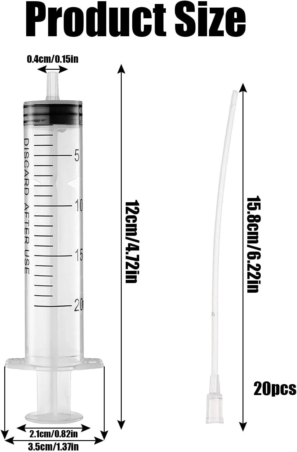 سرنگ تغذیه پرندگان نوزاد، 1 عدد سرنگ تغذیه نوزاد پرنده با 20 شلنگ، سرنگ تغذیه استریل حیوانات خانگی برای حیوانات کوچک، بچه گربه ها، توله سگ ها، آزمایشگاه های صنعتی علمی (B)