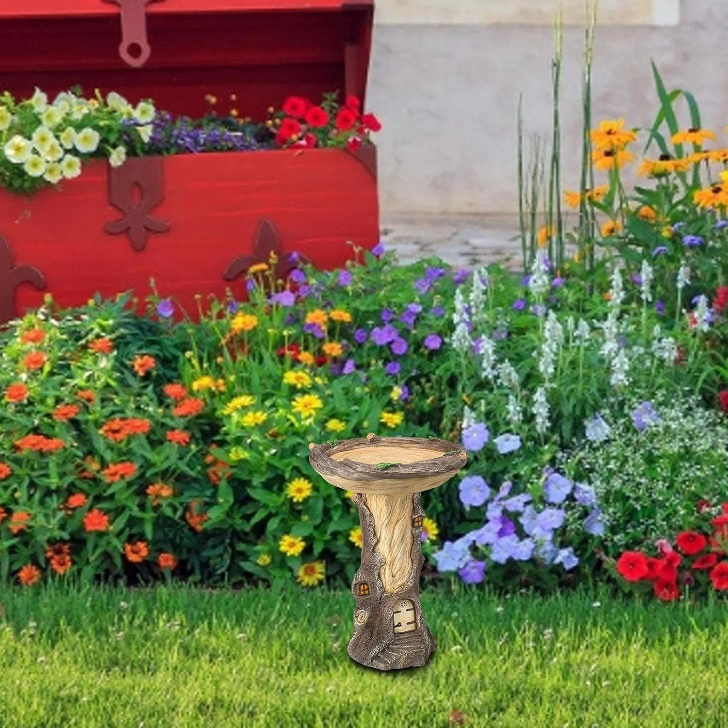 آبخوری پرندگان FOKFO، تزئینات باغ، دکوراسیون لانه پرنده، ابزار نوشیدنی آبخوری رزینی طبیعی در فضای باز، صنایع دستی تزئینی