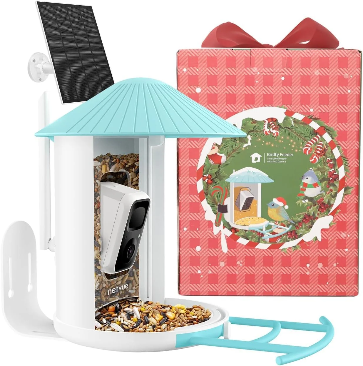 فیدر پرنده هوشمند NETVUE Birdfy به همراه دوربین و پنل خورشیدی