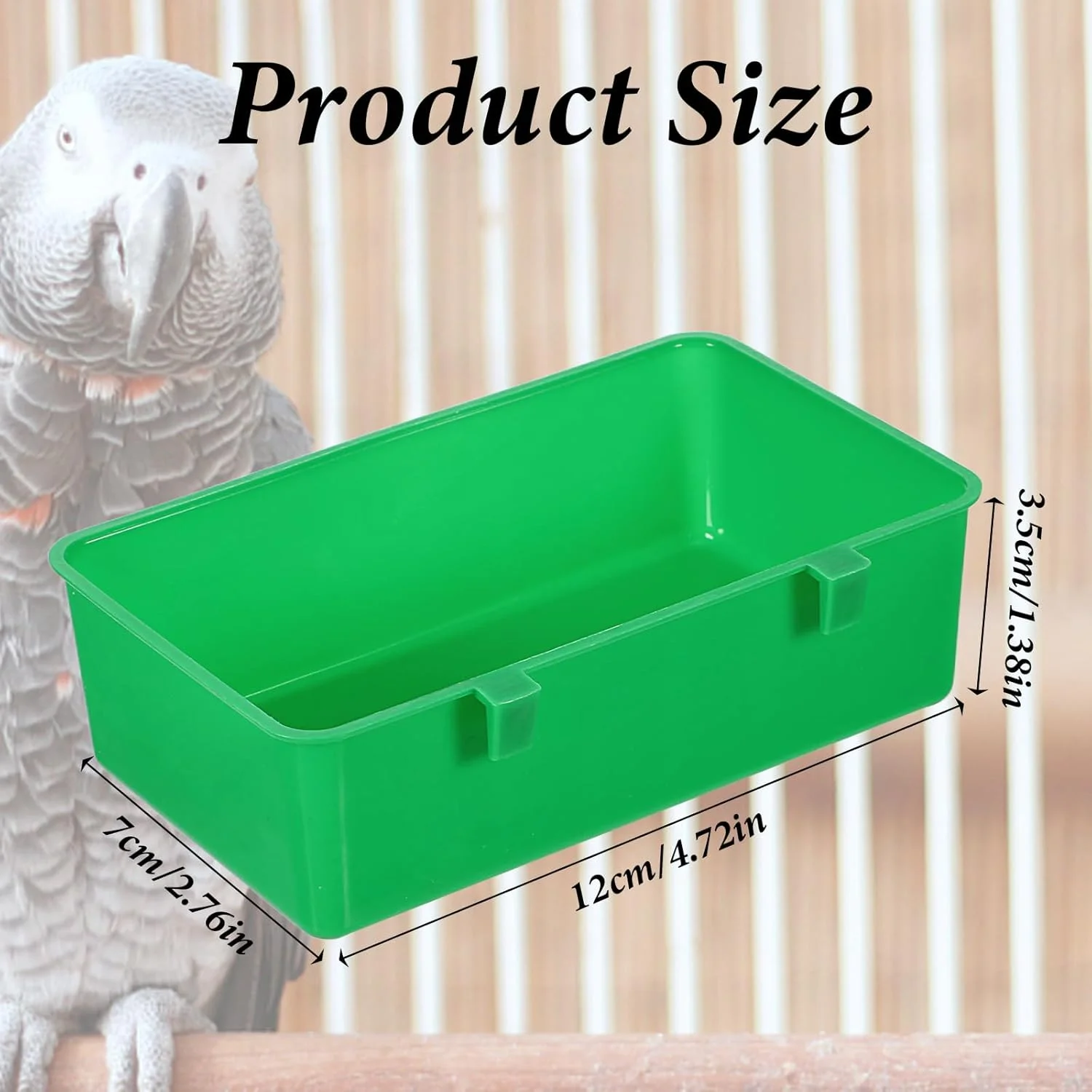 بسته 2 عددی ظرف غذای قفس پرنده، کاسه های آب و غذای پلاستیکی آویز، لوازم جانبی قفس طوطی، ظرف غذای مناسب برای حیوانات کوچک برای مرغداری، طوطی، فنچ، مرغ عشق (سبز)