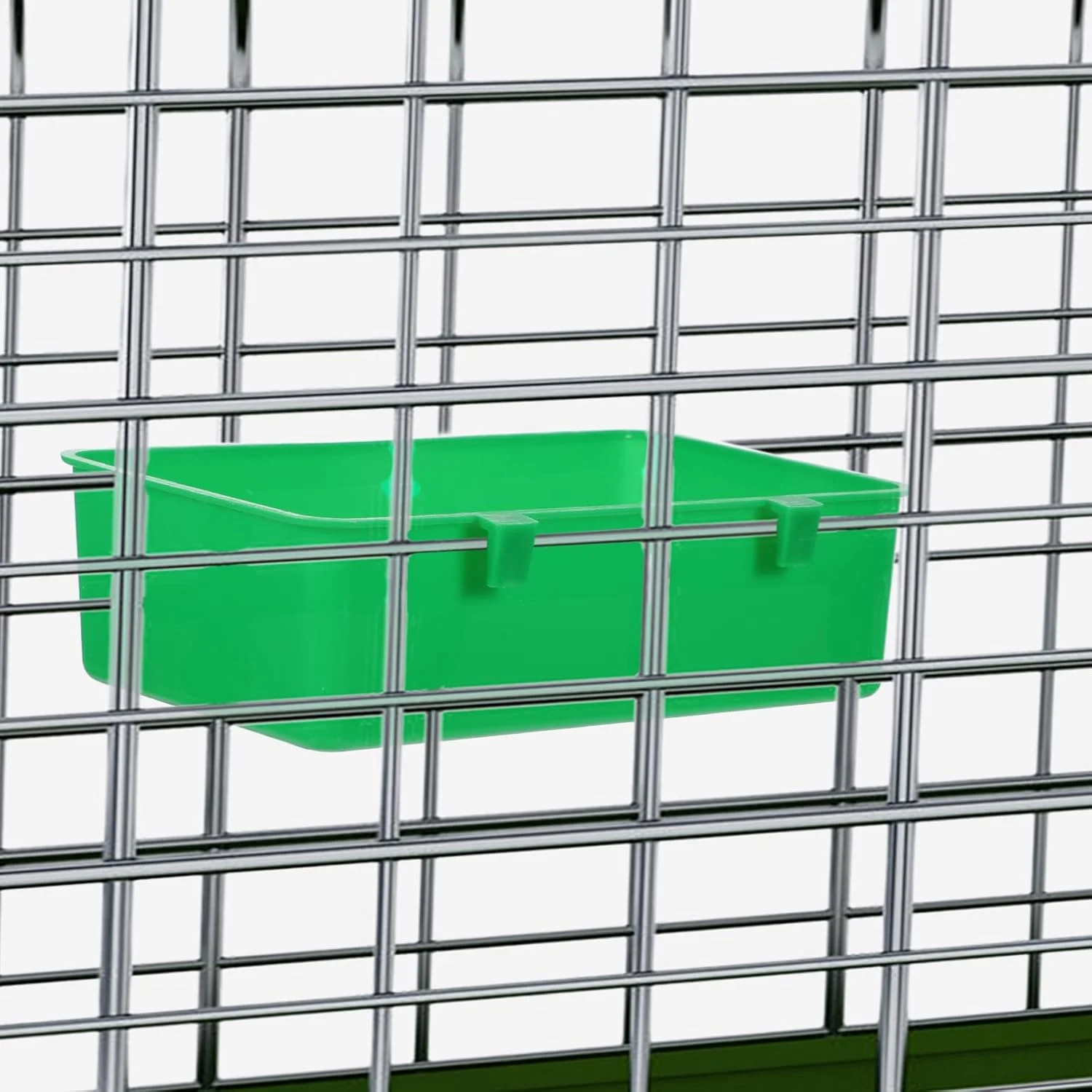 بسته 2 عددی ظرف غذای قفس پرنده، کاسه های آب و غذای پلاستیکی آویز، لوازم جانبی قفس طوطی، ظرف غذای مناسب برای حیوانات کوچک برای مرغداری، طوطی، فنچ، مرغ عشق (سبز)