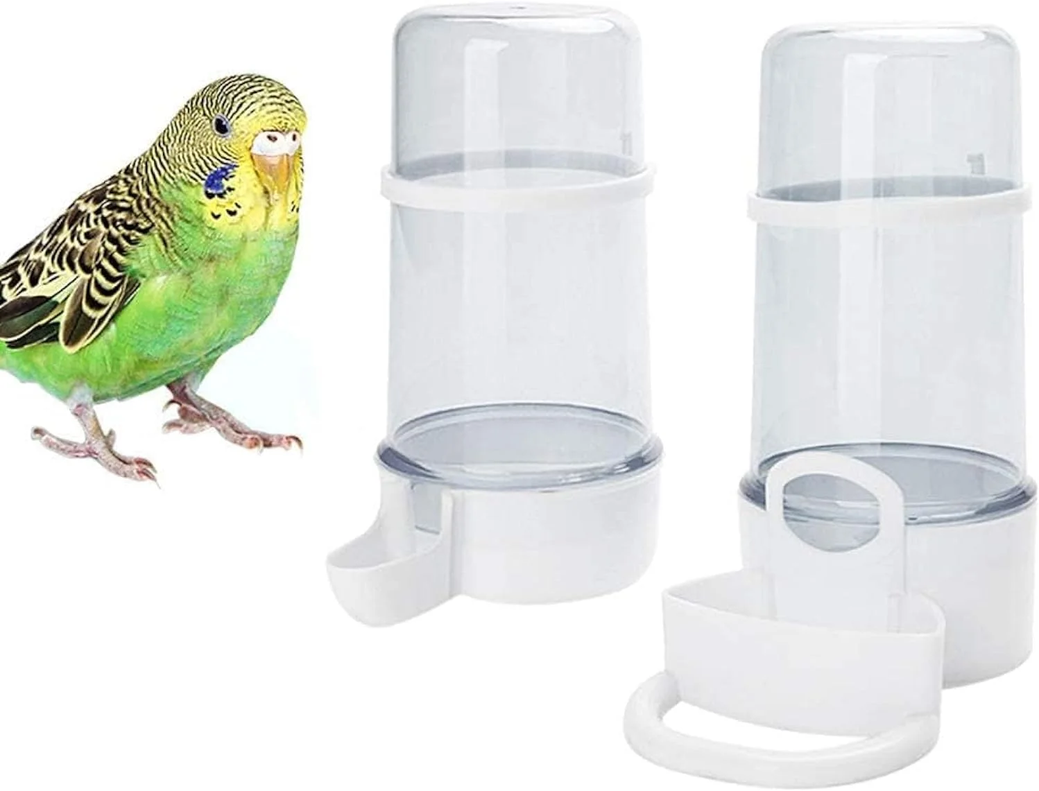 مجموعه 2 عددی آبخوری و دانخوری اتوماتیک پرندگان MISTHO، ظرف غذای شفاف، مناسب قفس طوطی، مرغ عشق، عروس هلندی، فنچ، قناری و همستر