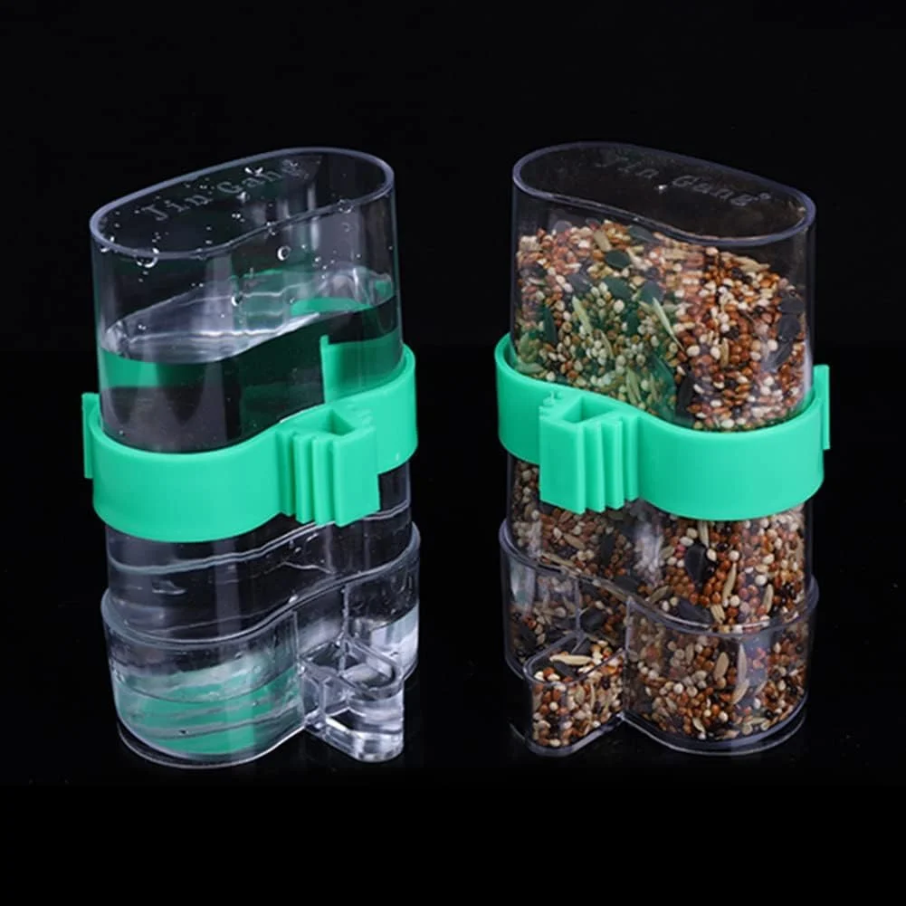 ظرف غذای پرنده LUKAWES، دو عددی، مناسب قفس، ظرف آب برای مرغ عشق، ظرف غذای طوطی، تغذیه خودکار برای مرغ مینا، قناری و مرغ عشق