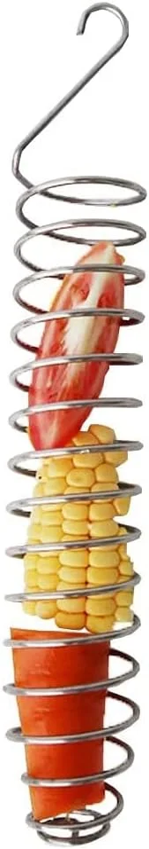 نگهدارنده لوکس غذا و اسباب بازی های جستجوی غذا برای پرندگان - سبد غذای استیل ضد زنگ برای میوه، سبزیجات، غلات - اسباب بازی های جویدنی برای طوطی ها، کانورها، مرغ عشق ها، کاکادوها