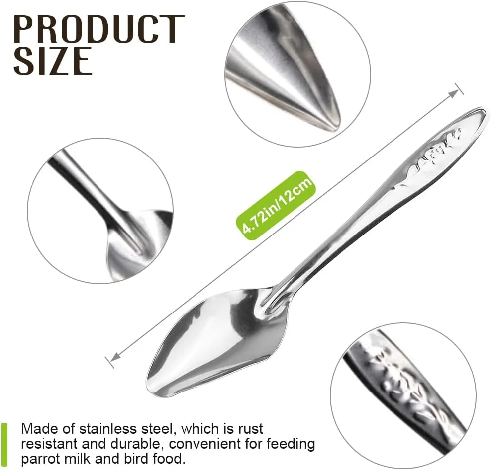 HASTHIP® 2 عدد قاشق استیل ضد زنگ برای تغذیه حیوانات خانگی