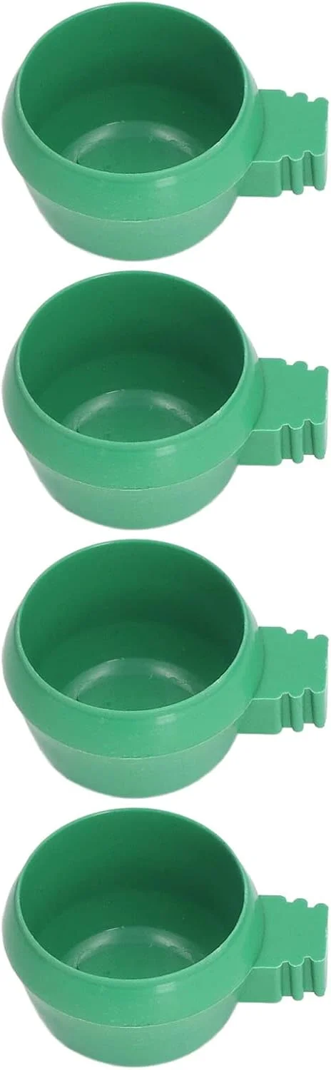 ظرف آب و غذای کوچک پرندگان Haofy، 25 عدد کاسه غذای پرندگان، نصب کاسه های گرد سبز رنگ برای قفس پرندگان کوچک (S)