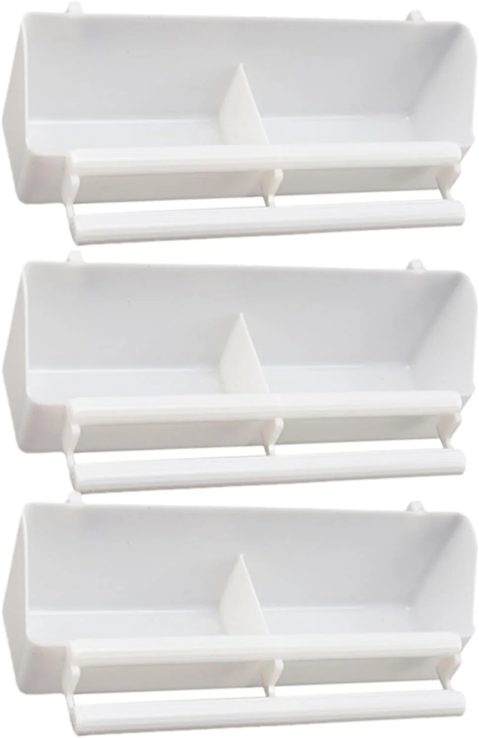 ظرف غذای پرنده 3 عددی، پخش کننده غذا، کاسه غذای پلاستیکی پرنده با میله های ایستاده و محفظه برای پرندگان کوچک و کبوترها