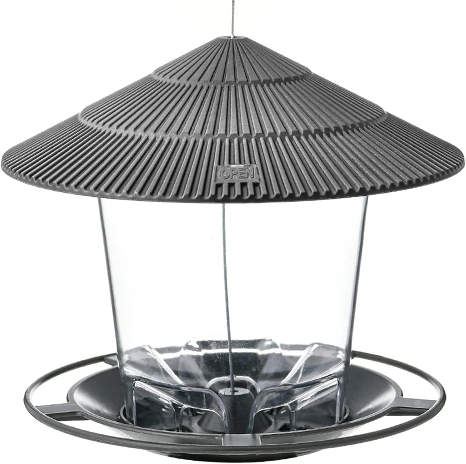 فیدر پرنده هانیزی برای فضای باز، فیدر پرنده، دانه پرنده وحشی برای فیدرهای فضای باز، فیدر پرنده و تزئین باغ و حیاط برای تماشاگران پرنده (خاکستری)