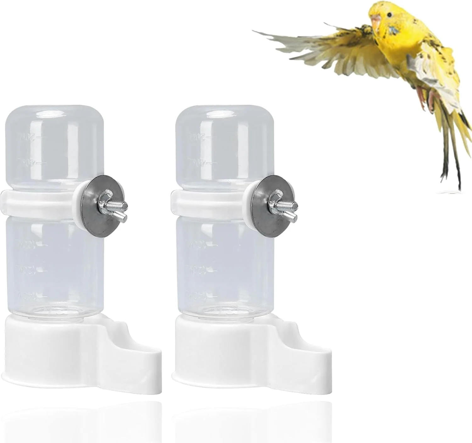 آبخوری پرنده عمومی، 2 عدد آب پخش کن اتوماتیک غذا برای پرندگان 140 میلی لیتری، مناسب برای طوطی، مرغ عشق، عروس هلندی، پاراکیت و مرغ مینا