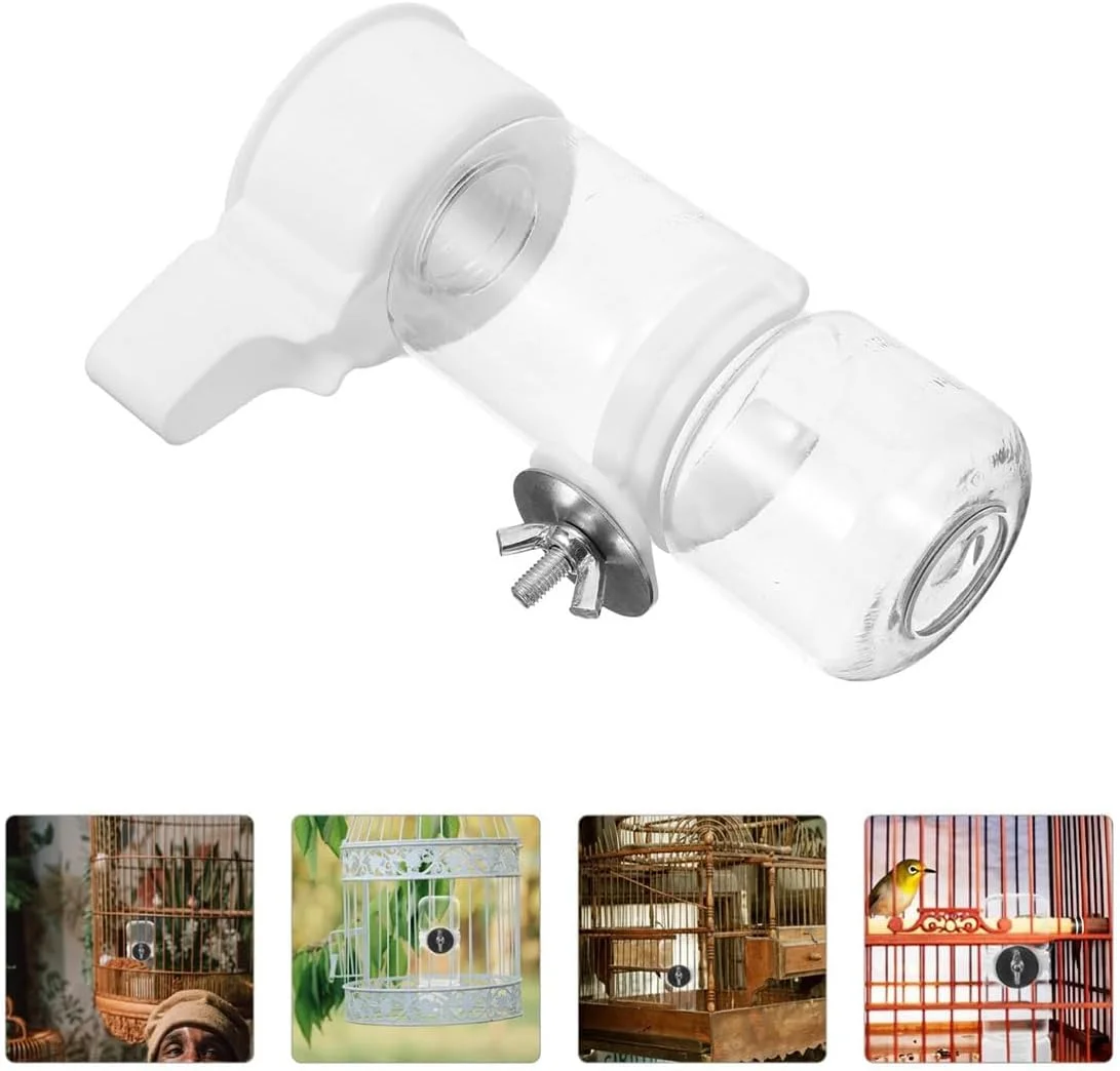 آبخوری پرنده عمومی، 2 عدد آب پخش کن اتوماتیک غذا برای پرندگان 140 میلی لیتری، مناسب برای طوطی، مرغ عشق، عروس هلندی، پاراکیت و مرغ مینا