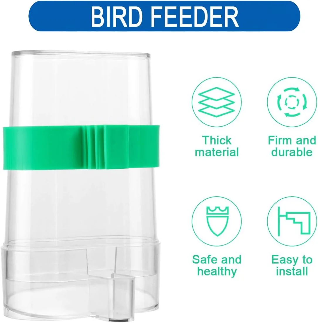 GNAFOTU [بسته 2 عددی] آبخوری اتوماتیک پرندگان، ظرف شفاف غذاخوری پرندگان، غذاخوری اتوماتیک.