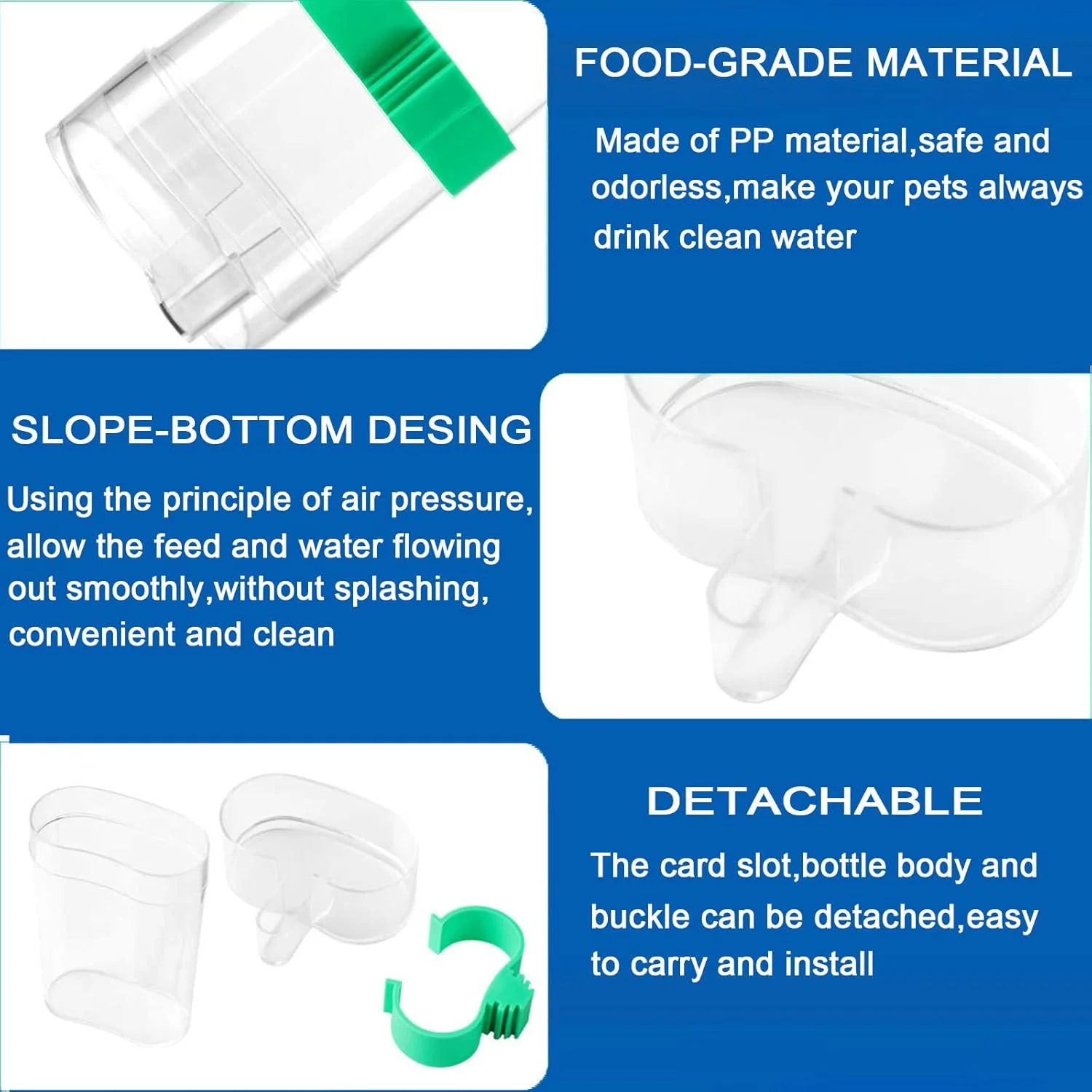 GNAFOTU [بسته 2 عددی] آبخوری اتوماتیک پرندگان، ظرف شفاف غذاخوری پرندگان، غذاخوری اتوماتیک.