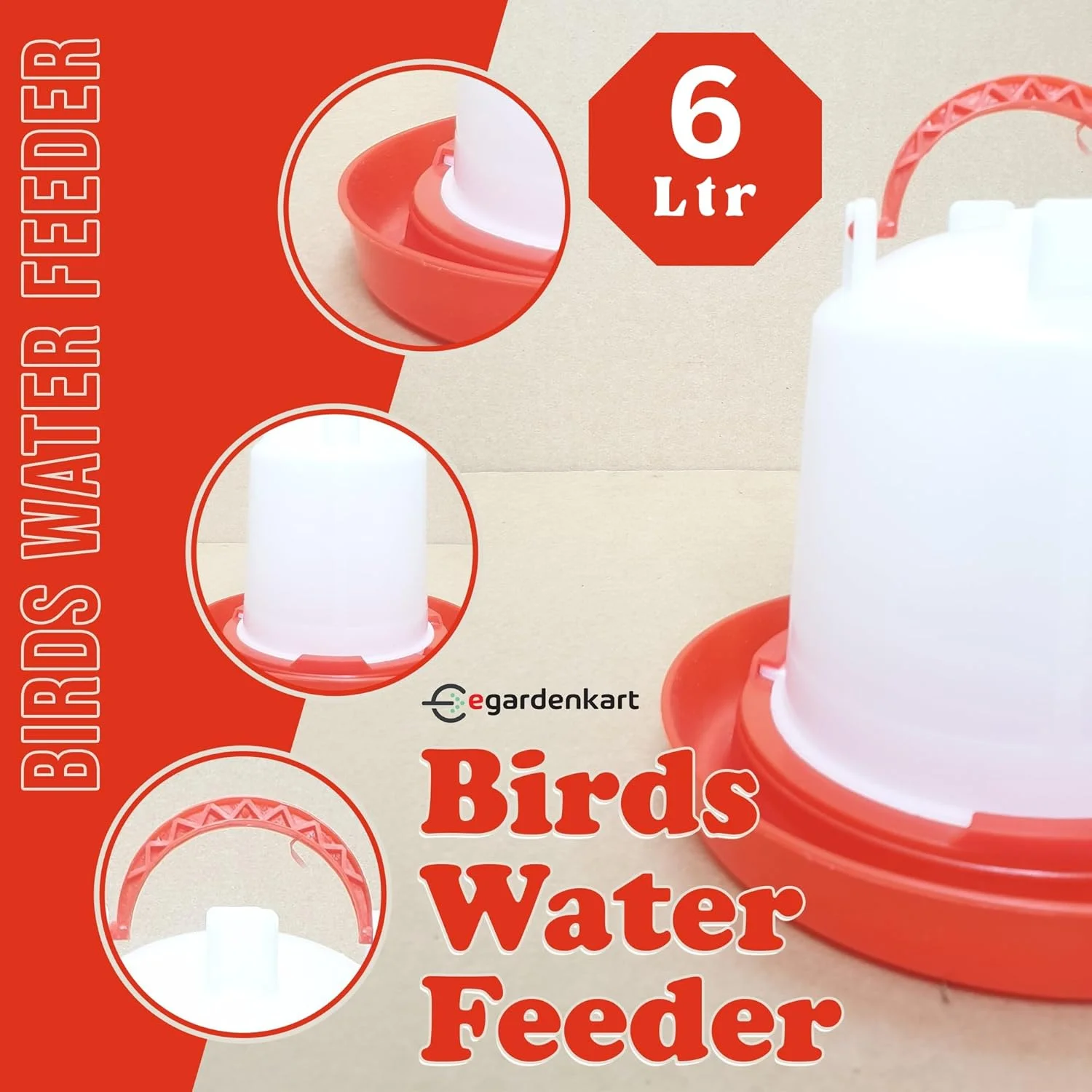 آبخوری پرندگان ایگاردن کارت، مناسب فضای باز - 6 لیتر، آبخوری پرندگان فضای باز | آب پخش کن پرندگان برای همه پرندگان و حیوانات | آبخوری پرندگان فضای باز (6 لیتر) آبخوری پرندگان ایگاردن کارت، مناسب فضای باز - 6 لیتر، آبخوری پرندگان فضای باز | آب پخش کن پرندگان برای همه پرندگان و حیوانات | آبخوری پرندگان فضای باز (6 لیتر)