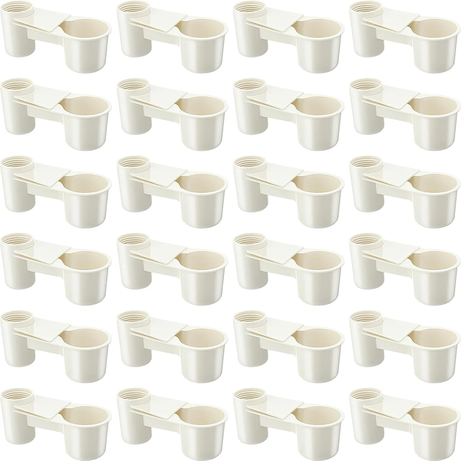 فنجان های آبخوری پرندگان، آبخوری پلاستیکی قفس، لوازم جانبی بطری آبخوری طیور بلدرچین مرغ، رنگ سفید، 12 عدد