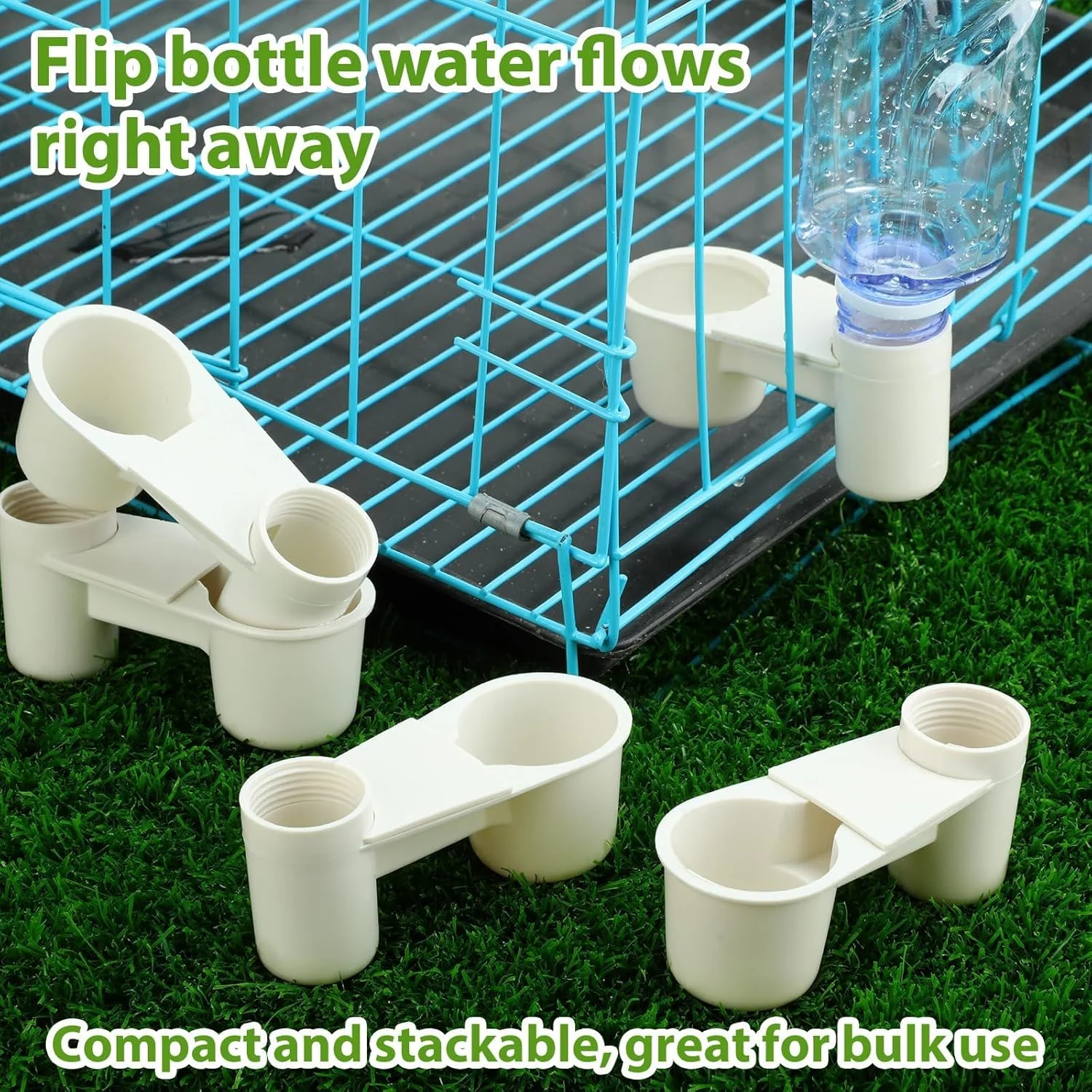 فنجان های آبخوری پرندگان، آبخوری پلاستیکی قفس، لوازم جانبی بطری آبخوری طیور بلدرچین مرغ، رنگ سفید، 12 عدد