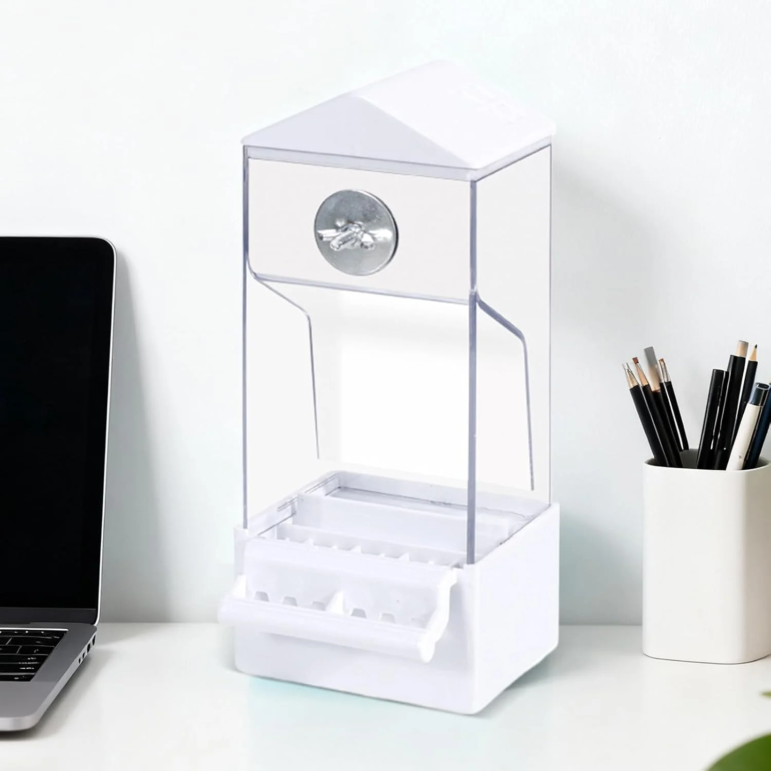 ظرف غذای پرنده برای قفس | ظرف غذای خودکار طوطی برای بیرون قفس - ظرف غذای شفاف پرندگان برای محوطه حیوانات، حیاط خلوت، بالکن، پاسیو، حصار، تراس ظرف غذای پرنده برای قفس | ظرف غذای خودکار طوطی برای بیرون قفس - ظرف غذای شفاف پرندگان برای محوطه حیوانات، حیاط خلوت، بالکن، پاسیو، حصار، تراس