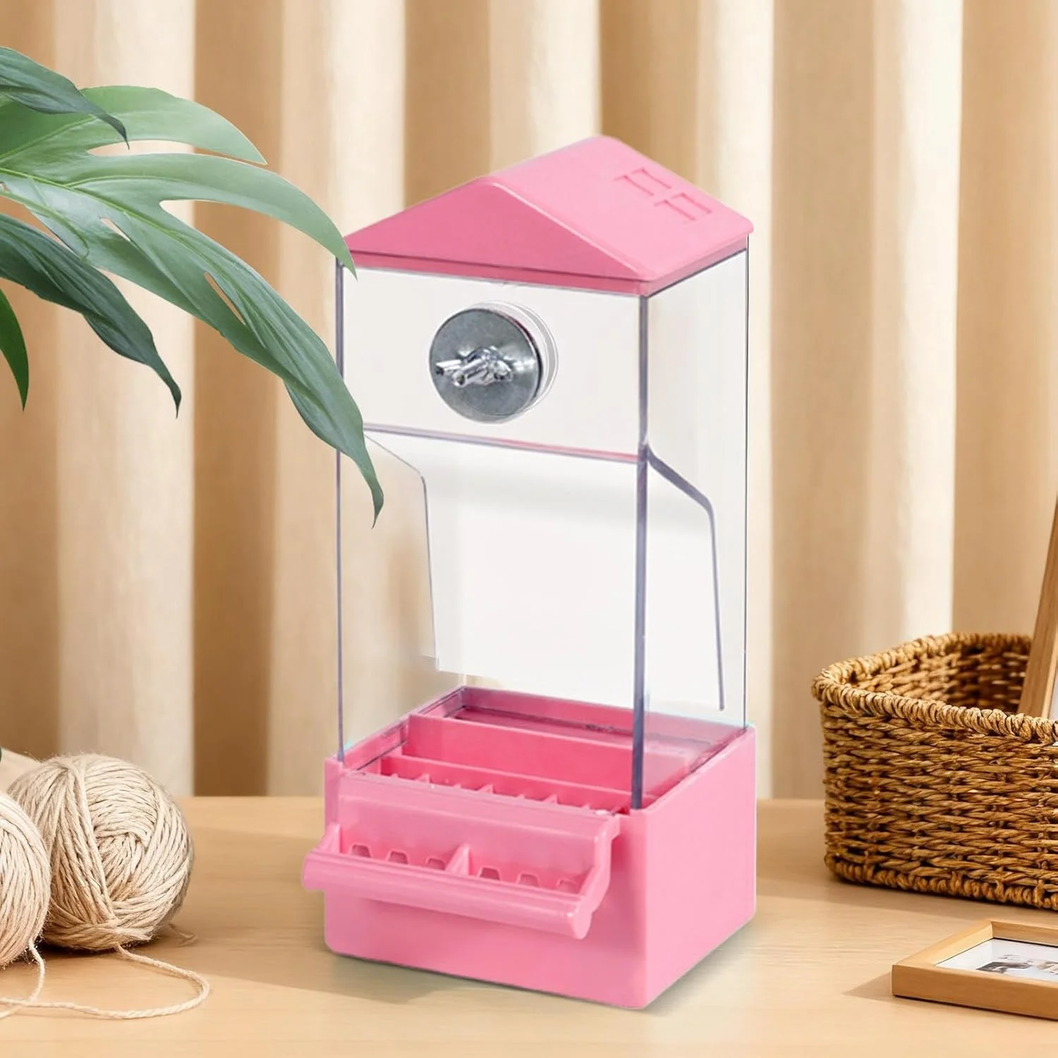 ظرف غذای پرنده برای قفس | ظرف غذای اتوماتیک طوطی برای بیرون قفس | ظرف غذای ضد پاشش شفاف برای قناری، مرغ عشق، کاکادو، عروس هلندی، گنجشک، سینه سرخ و فنچ