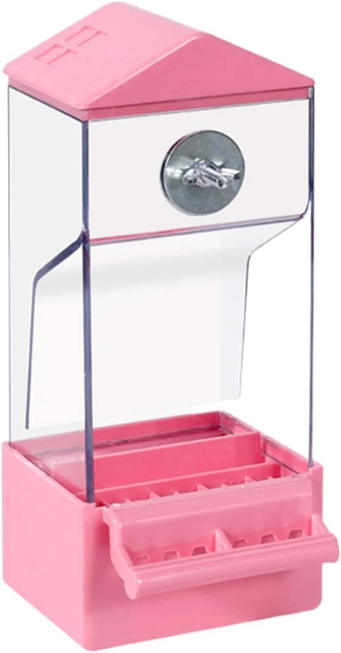 ظرف غذای پرنده برای قفس - ظرف غذای اتوماتیک طوطی خارجی قفس، ظرف غذای شفاف پرندگان برای حیوانات، مناسب برای حیاط خلوت، بالکن، پاسیو، حصار و تراس