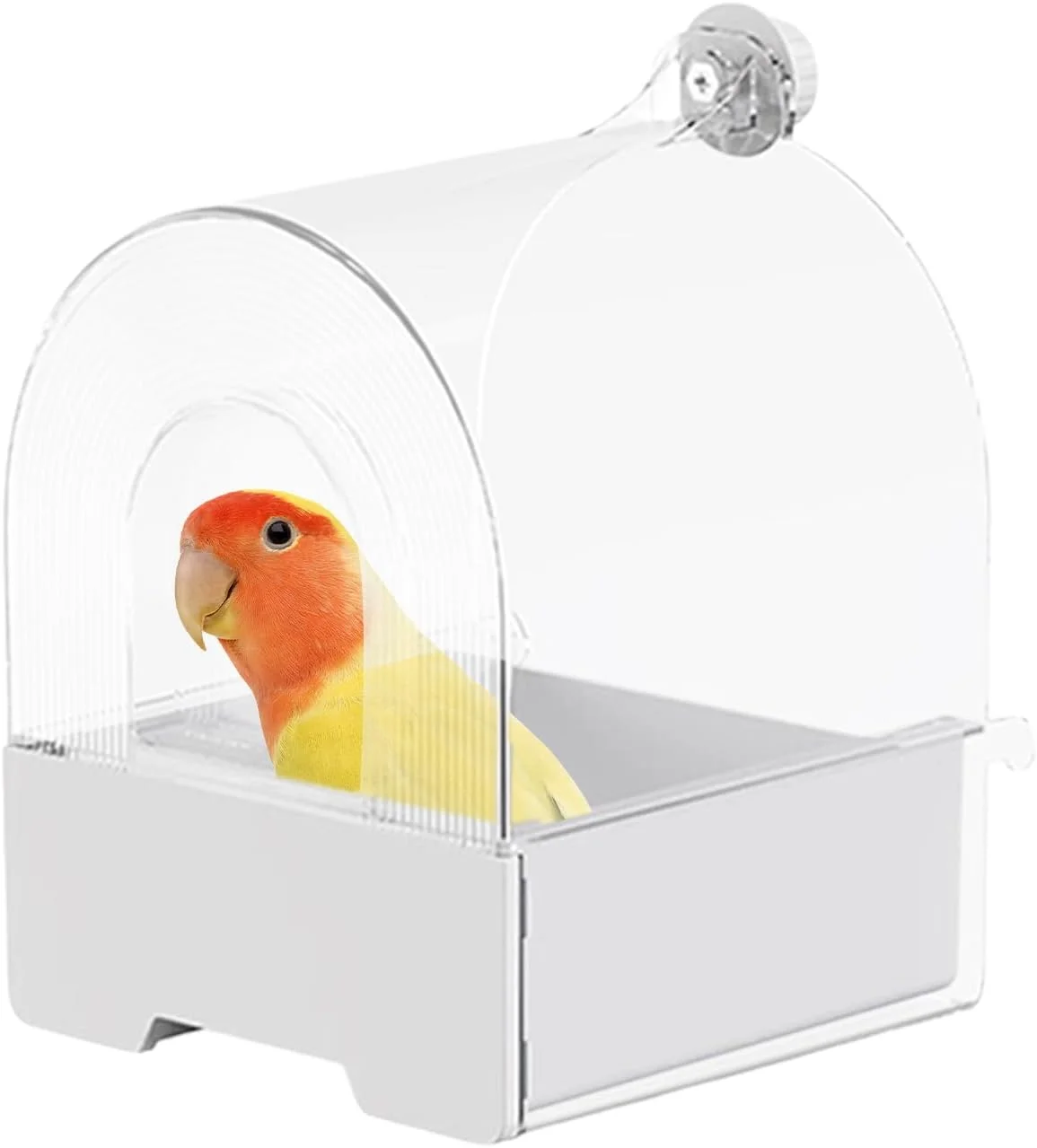 ظرف غذای طوطی - خانه ظرف غذای طوطی با کشو کشویی | منطقه غذاخوری حیوانات، تجهیزات حمام پرندگان برای فنچ، گنجشک، قناری، سینه سرخ، مرغ عشق