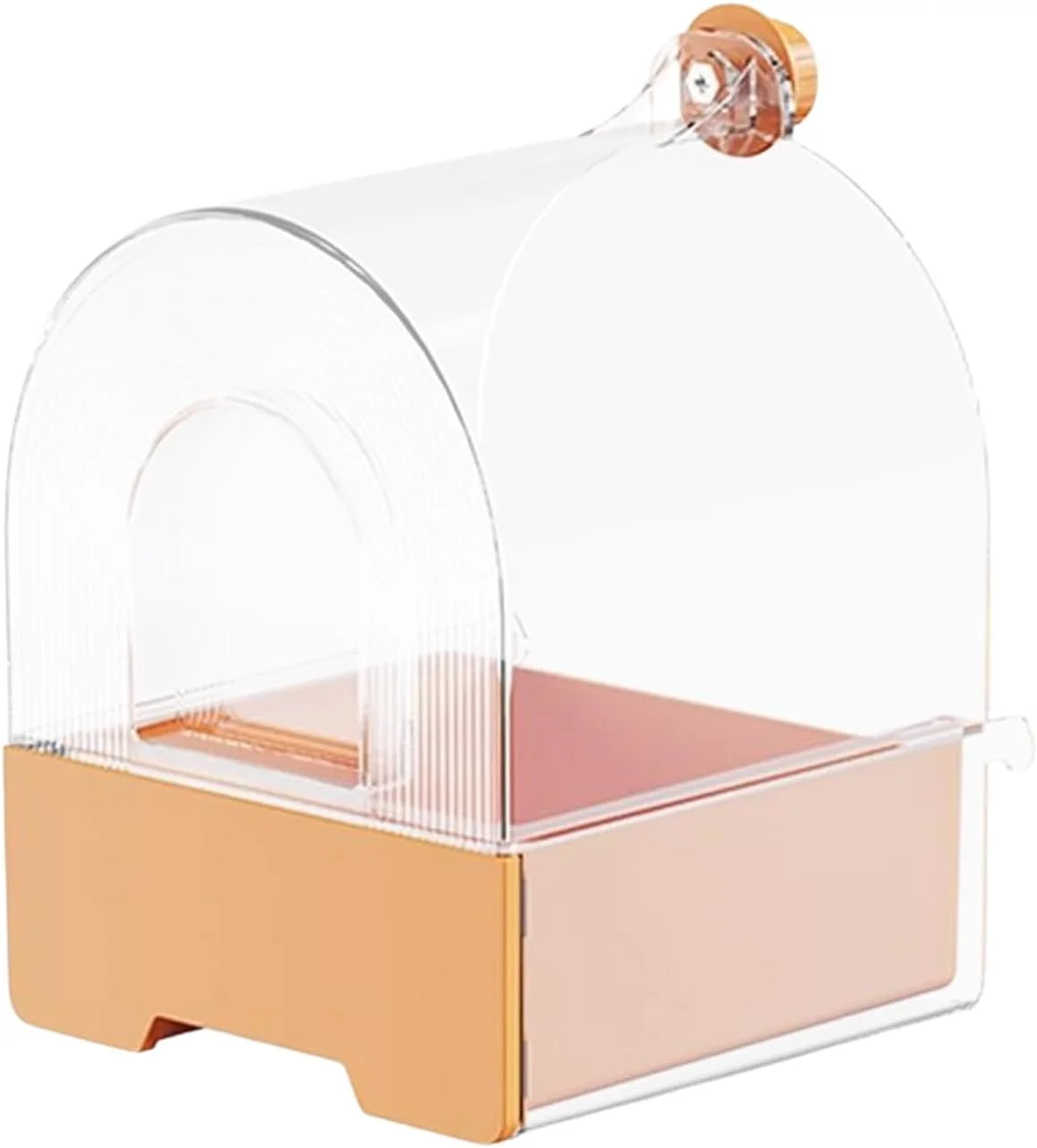 ظرف غذای پرنده برای قفس | ظرف غذای کشویی مخصوص طوطی، تجهیزات غذاخوری و حمام تزئینی پرندگان و حیوانات برای حیاط خلوت، باغ، تراس، بالکن، حصار و پاسیو