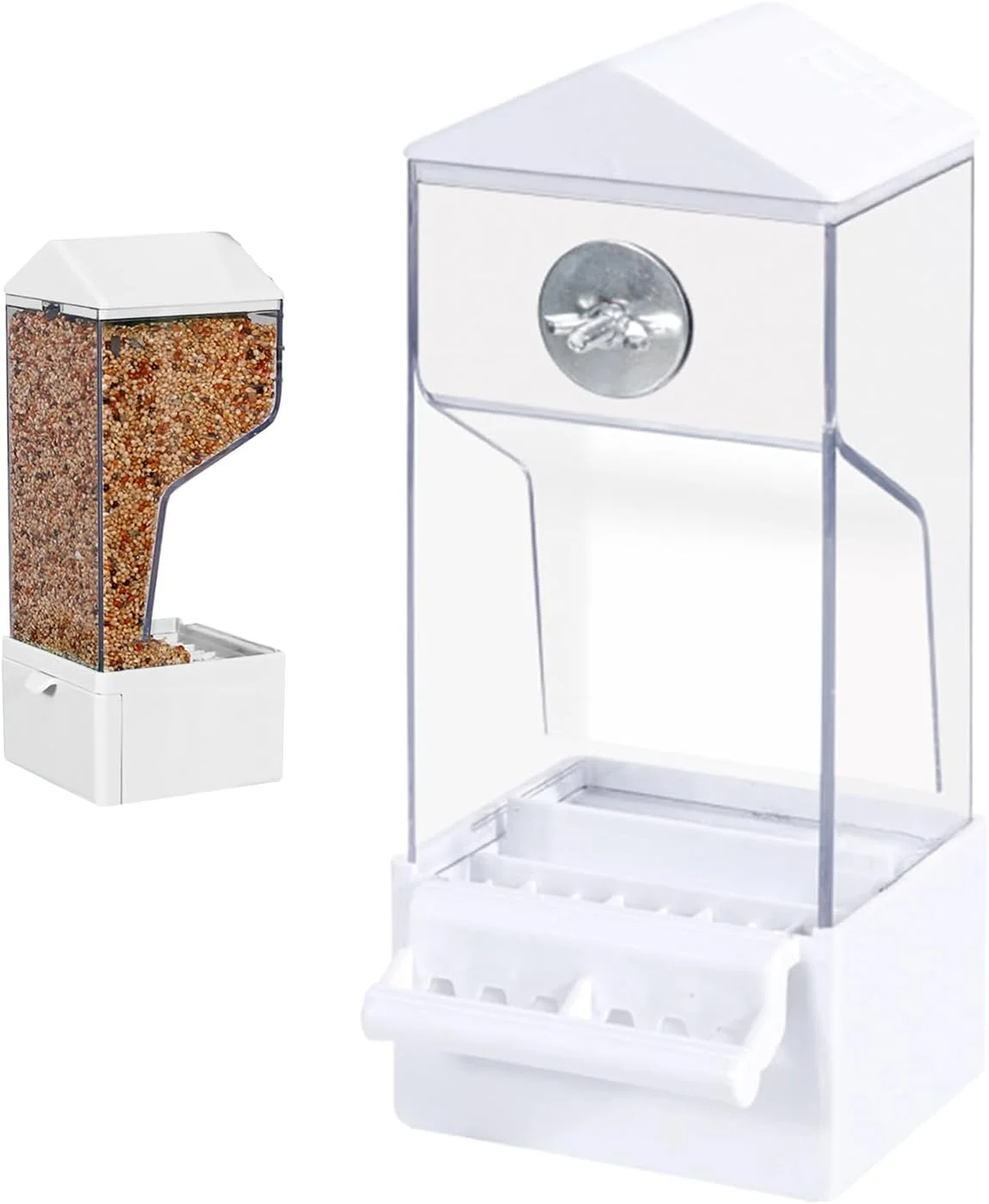 خوراک دهنده طوطی | خوراک دهنده اتوماتیک خارجی طوطی، تجهیزات غذاخوری ضد پاشش پرندگان برای فنچ، عروس هلندی، مرغ عشق، گنجشک، سینه سرخ، قناری، کاکادو