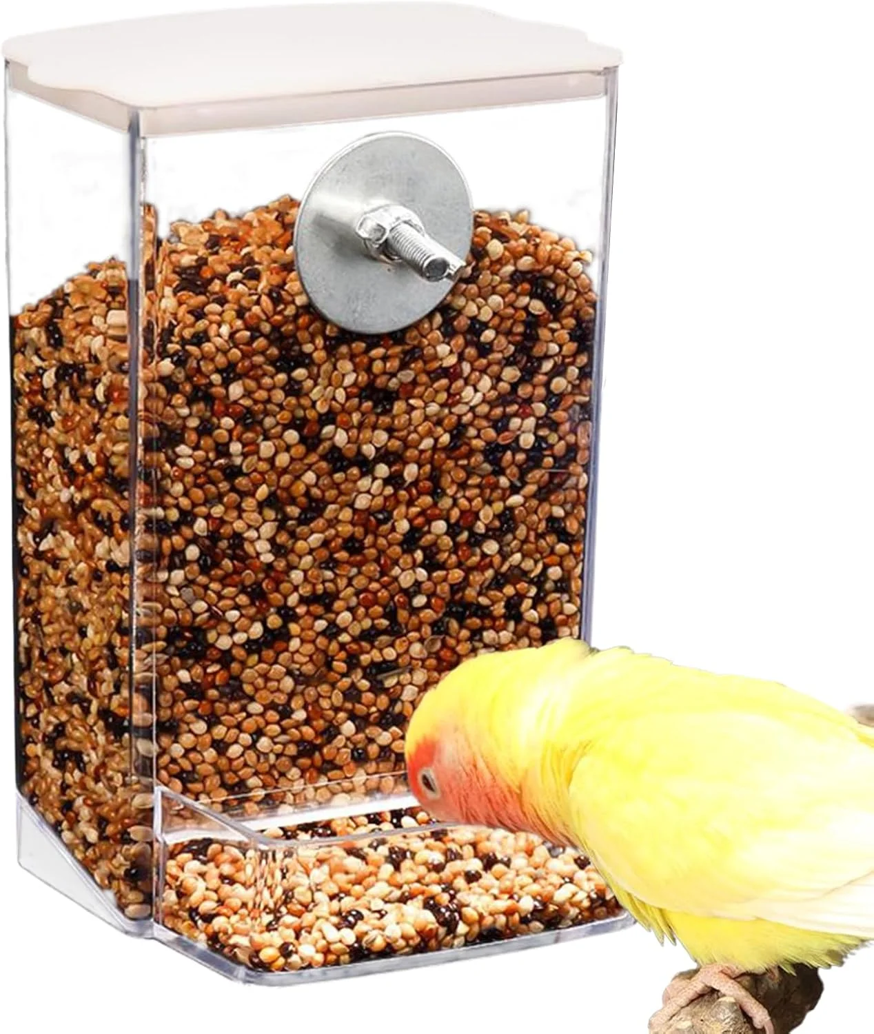 ظرف غذای پرنده خود-پرشونده | ظرف غذای پرندگان برای فضای باز، جداشدنی - شفاف برای مرغ مگس خوار، طوطی، مرغ، باغ، عرشه، رختشویی