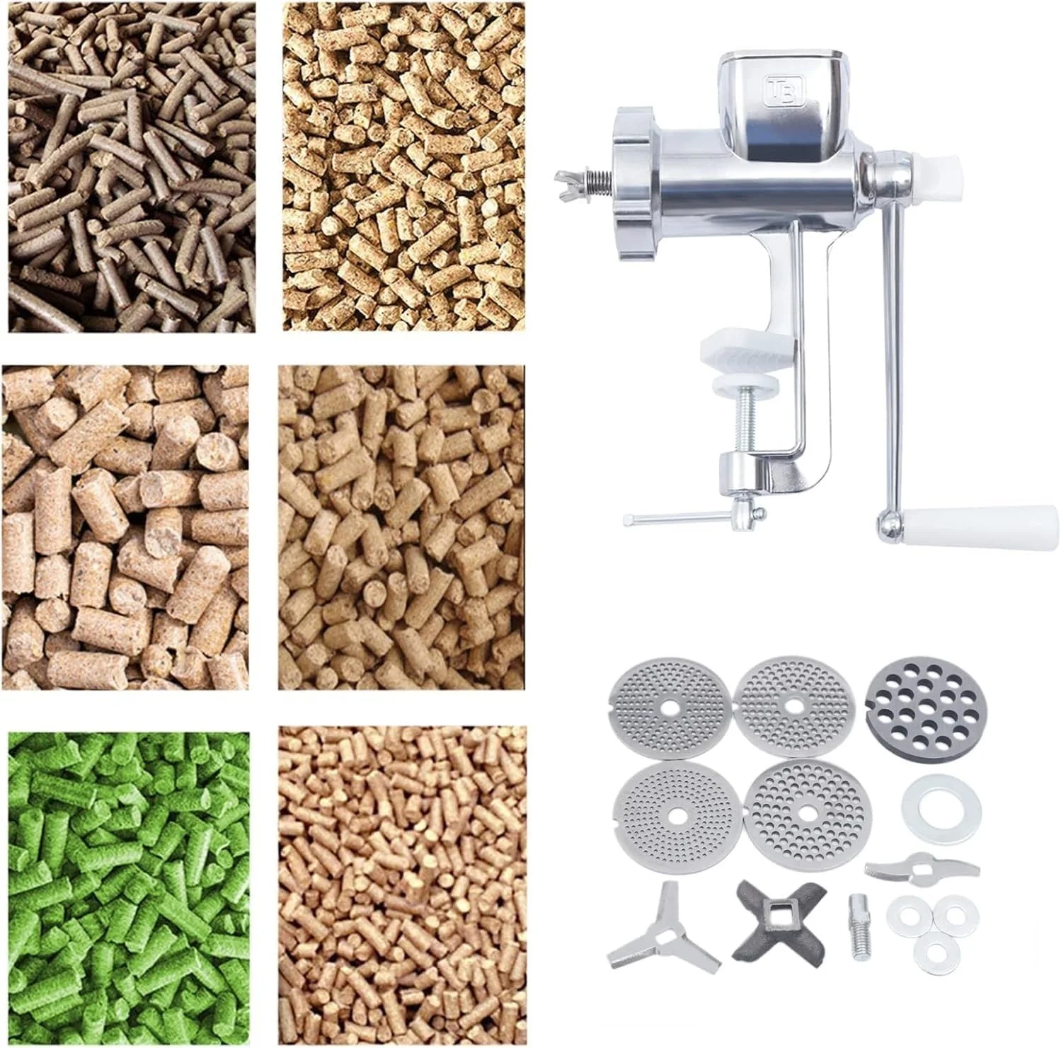 دستگاه دستی تولید پلت، دستگاه تولید غذای پلت سگ و گربه، گرانولاتور طعمه ماهی پرندگان برای خانه، فروشگاه های حیوانات خانگی، باغ وحش ها (3 میلی متر)