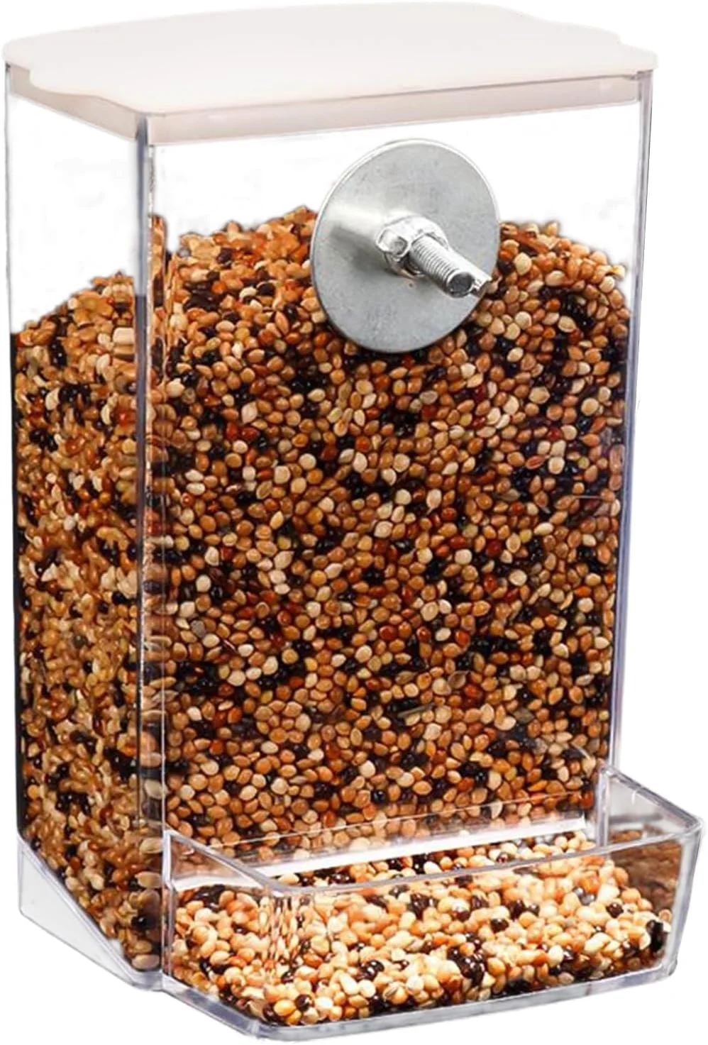 ظرف غذای پرنده خودکار - ظرف غذای پرنده قابل جدا شدن برای پنجره - محفظه غذای شفاف برای طوطی، مرغ مگس خوار، مرغ، پاسیو، پنجره