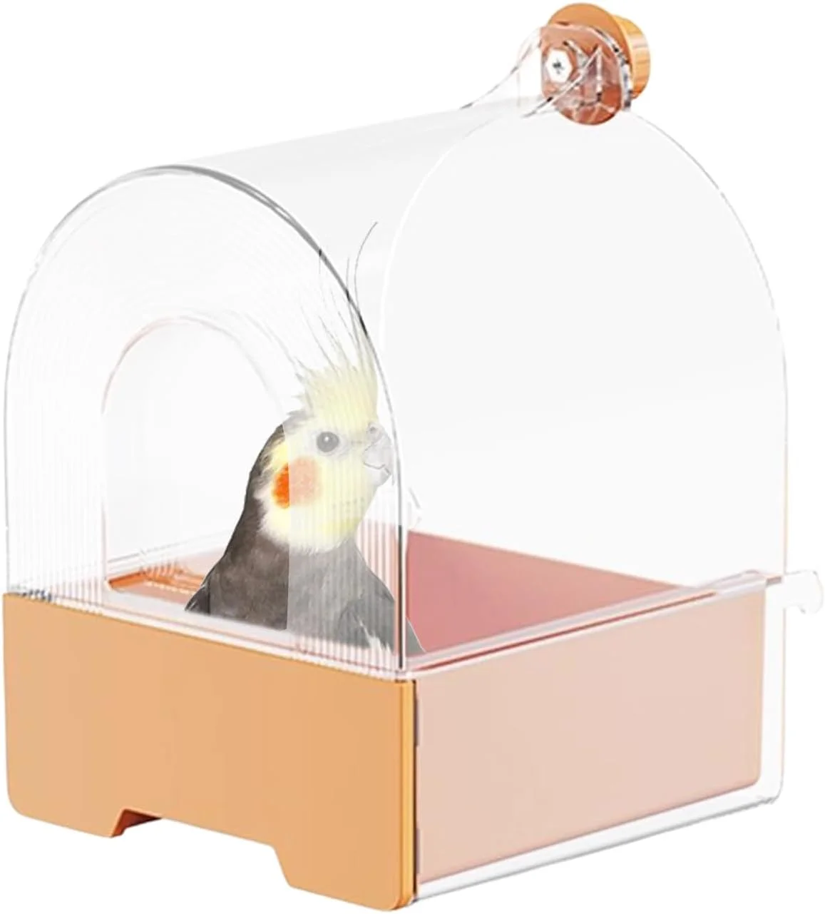 ظرف غذای پرنده - ظرف غذای کشویی طوطی برای قفس | تجهیزات تزئینی غذاخوری و حمام پرندگان و حیوانات برای باغ حیاط خلوت، تراس، بالکن، حصار و پاسیو