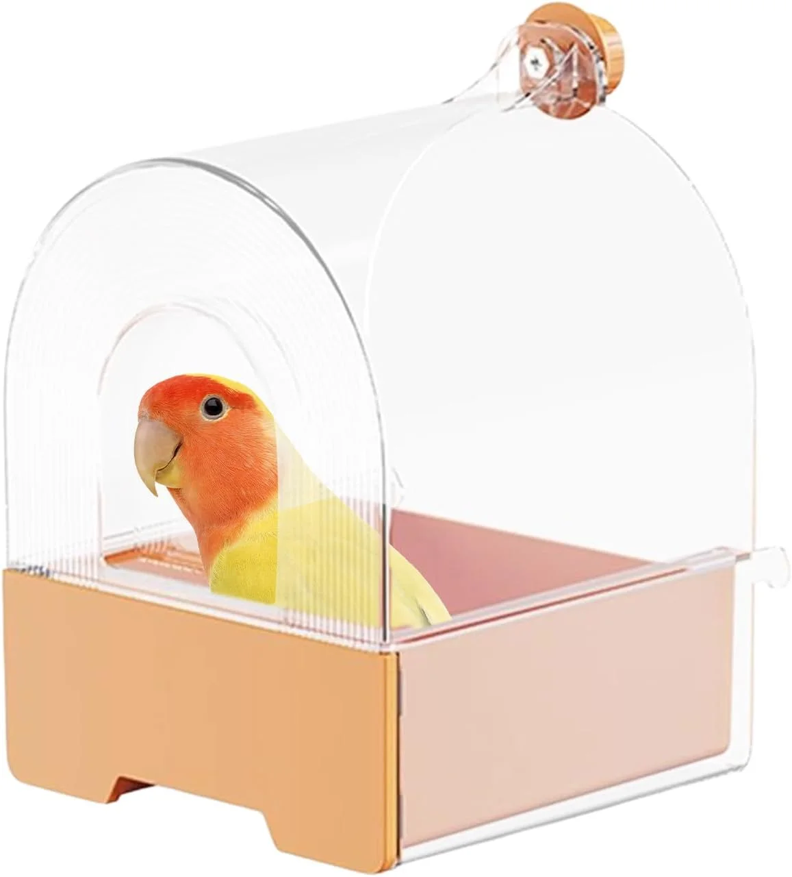 ظرف غذای پرنده، خانه ظرف غذای طوطی با کشو | خانه غذاخوری پرندگان داخلی و خارجی برای قناری، فنچ، گنجشک، سینه‌سرخ، بالکن باغ و پاسیو