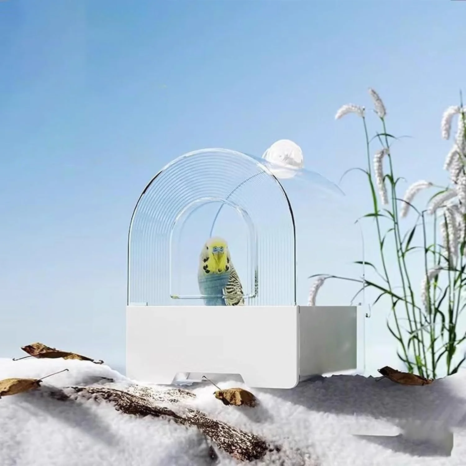 ظرف غذای طوطی | ظرف غذای کشویی طوطی - تجهیزات تزئینی غذاخوری و حمام پرندگان و حیوانات برای حیاط خلوت، باغ، تراس، بالکن، حصار، پاسیو