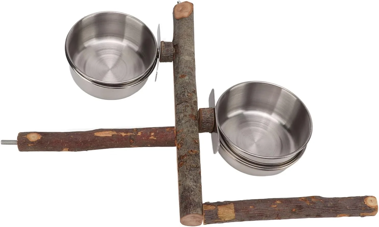 پایه چوبی با کاسه استیل ضد زنگ برای تغذیه پرندگان (سایز بزرگ)