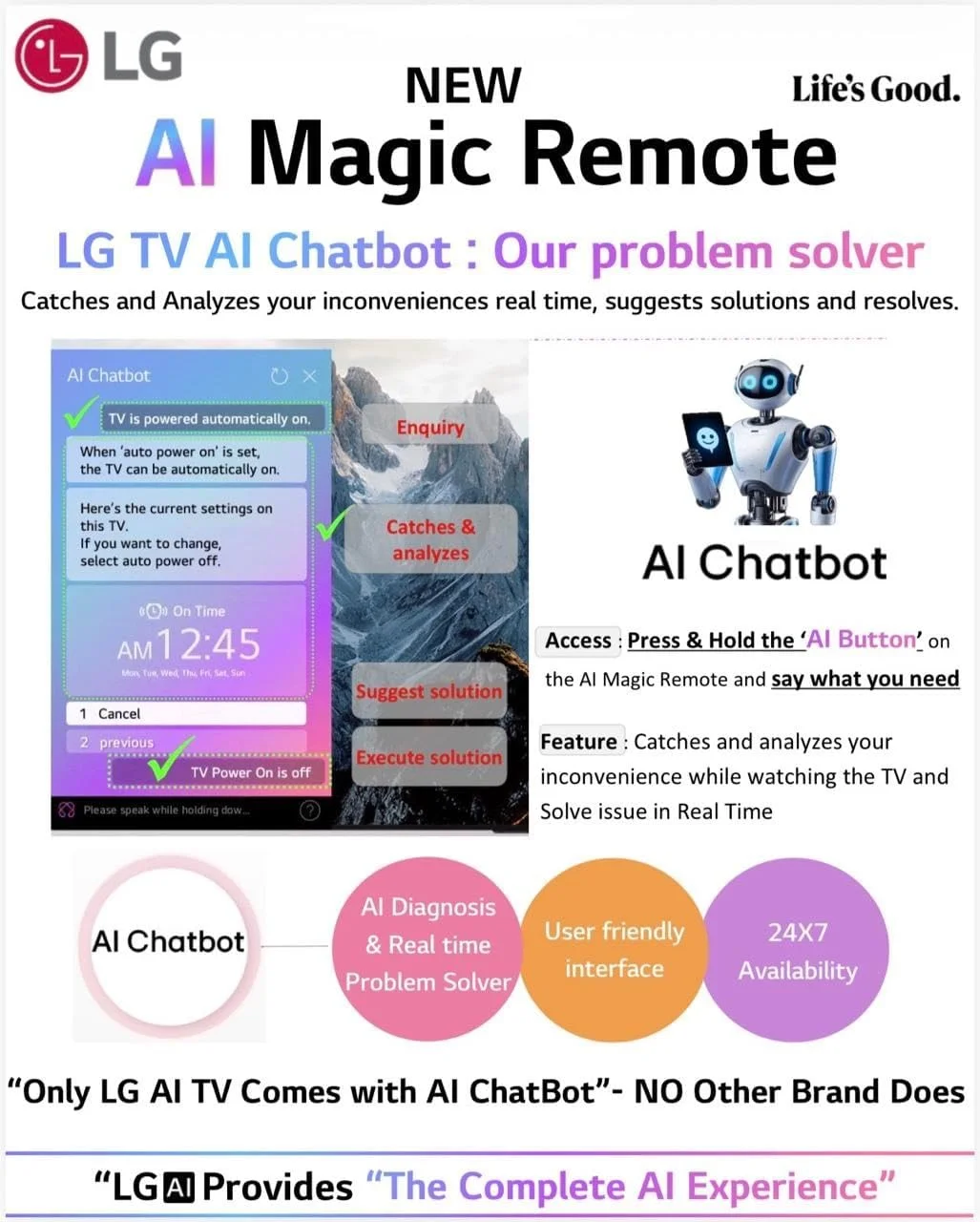 کنترل از راه دور جادویی هوش مصنوعی اصلی الجی برای تمام تلویزیونهای الجی: OLED، QNED، UHD، LED، LCD (MR25GA) کنترل از راه دور جادویی هوش مصنوعی اصلی الجی برای تمام تلویزیونهای الجی: OLED، QNED، UHD، LED، LCD (MR25GA)