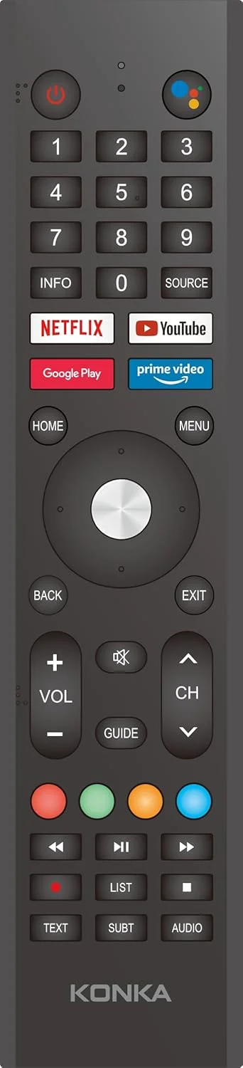 کنترل از راه دور بلوتوث KONKA برای تلویزیون سری QR680 با دستیار گوگل