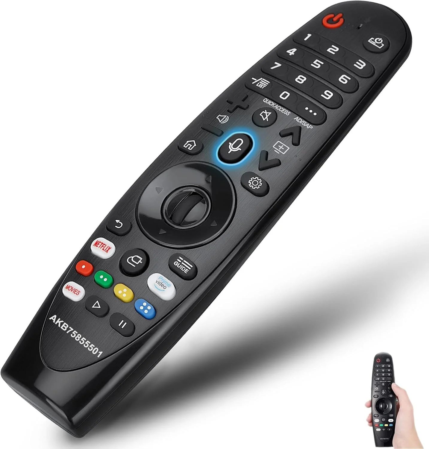 ریموت کنترل صوتی یونیورسال KWSLIN برای تلویزیون های هوشمند ال جی، جایگزین ریموت کنترل جادویی با کنترل صوتی و نشانگر، سازگار با تلویزیون های OLED/NanoCell/4K UHD ال جی