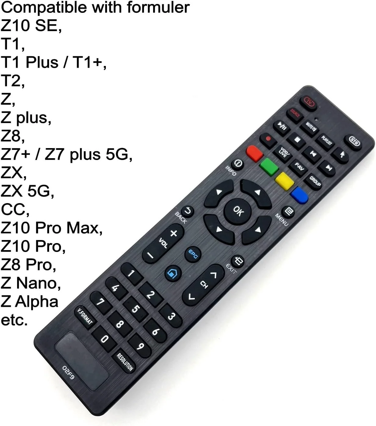 ریموت کنترل جایگزین JZK برای دستگاه Formuler TV مدل Z10 SE، سازگار با Z10 Pro Max، T1، T1 Plus، T1+، T2، Z Plus، ZX، Z7 Plus، Z8 Pro TV Box