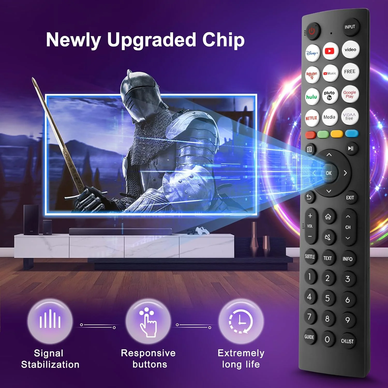 ریموت کنترل جایگزین تلویزیون هایسنس، ریموت کنترل جهانی EN2Q36H برای تمام تلویزیون های هوشمند هایسنس VIDAA