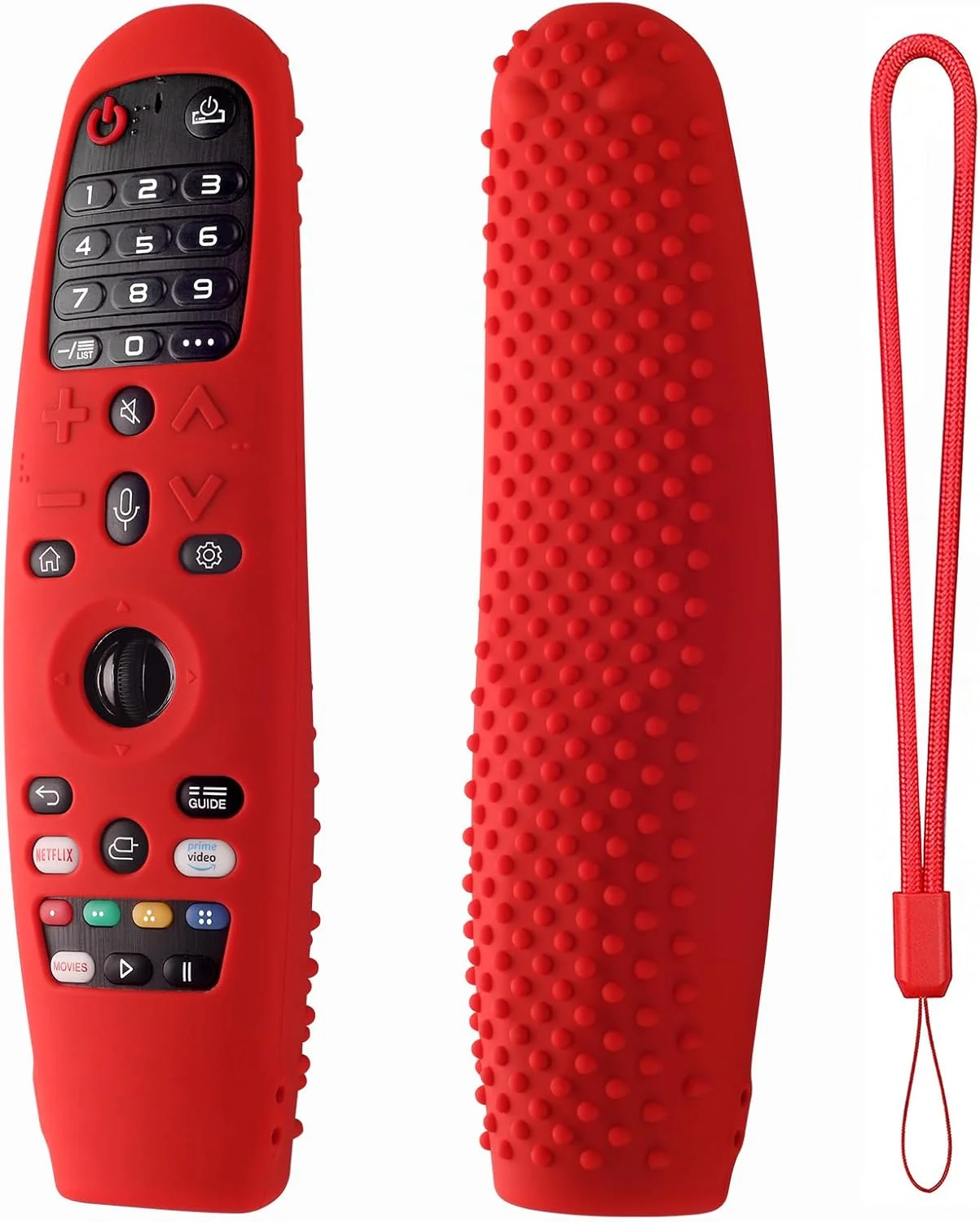 محافظ سیلیکونی کنترل از راه دور Hi Color مناسب برای کنترل از راه دور تلویزیون های هوشمند ال جی مدل های AN-MR600 LG AN-MR650 AN-MR20GA AN-MR19BA، ضد ضربه و ضد لغزش (قرمز)