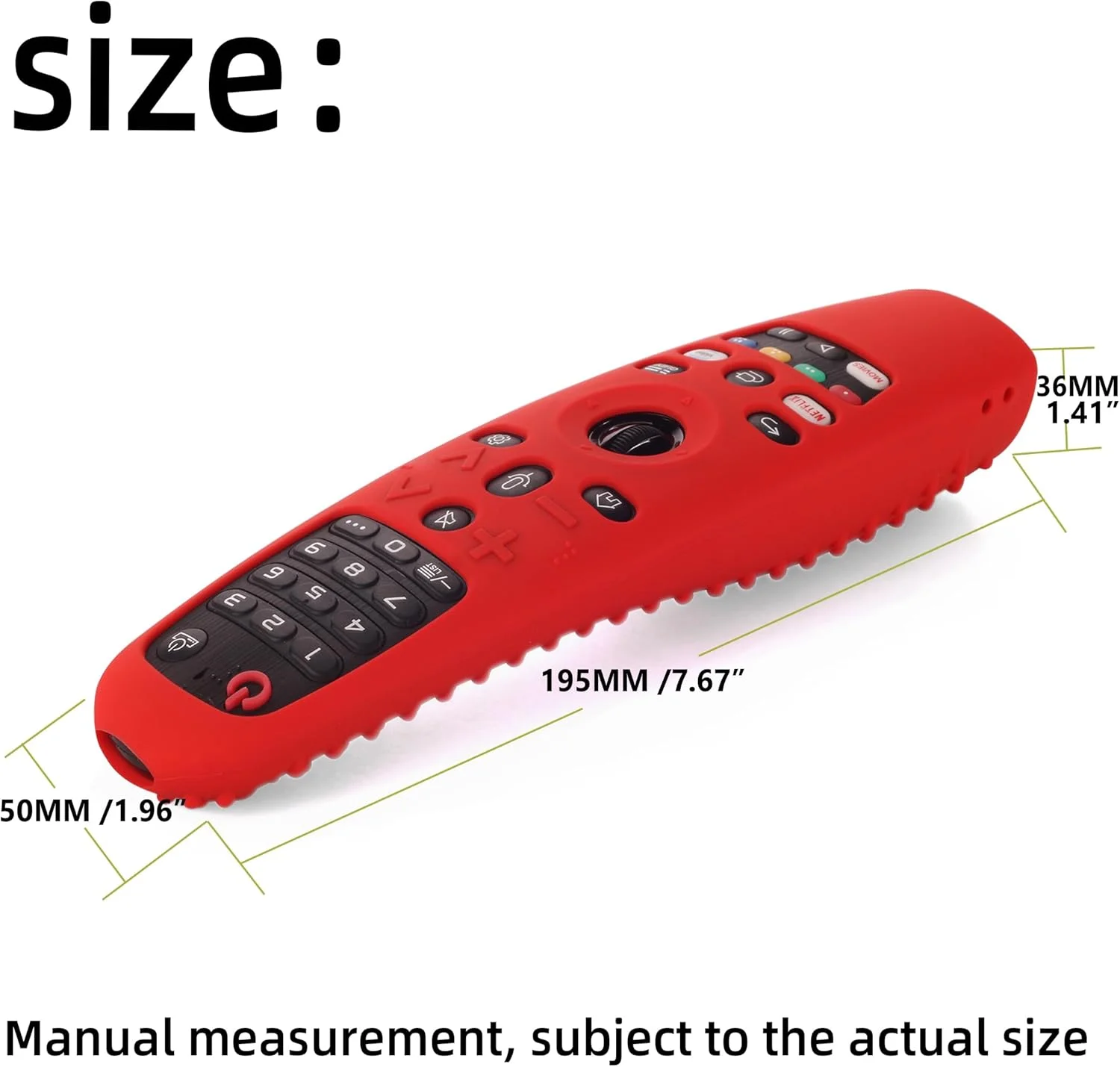 محافظ سیلیکونی کنترل از راه دور Hi Color مناسب برای کنترل از راه دور تلویزیون های هوشمند ال جی مدل های AN-MR600 LG AN-MR650 AN-MR20GA AN-MR19BA، ضد ضربه و ضد لغزش (قرمز)